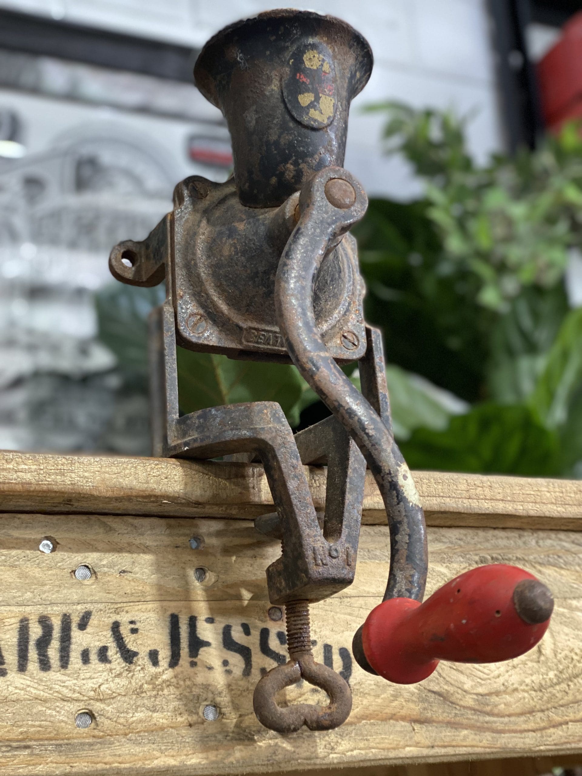 #24 1900’s Beatrice Bench Top Hand Coffee Grinder