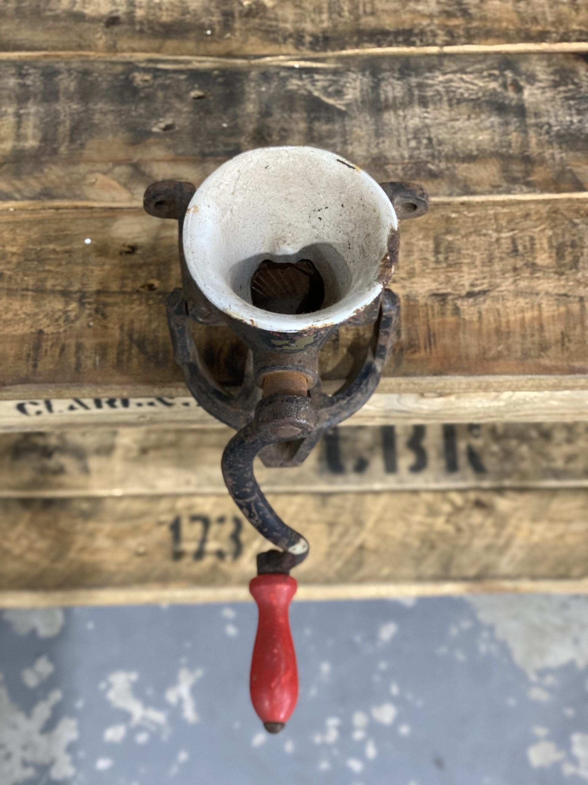 #24 1900’s Beatrice Bench Top Hand Coffee Grinder