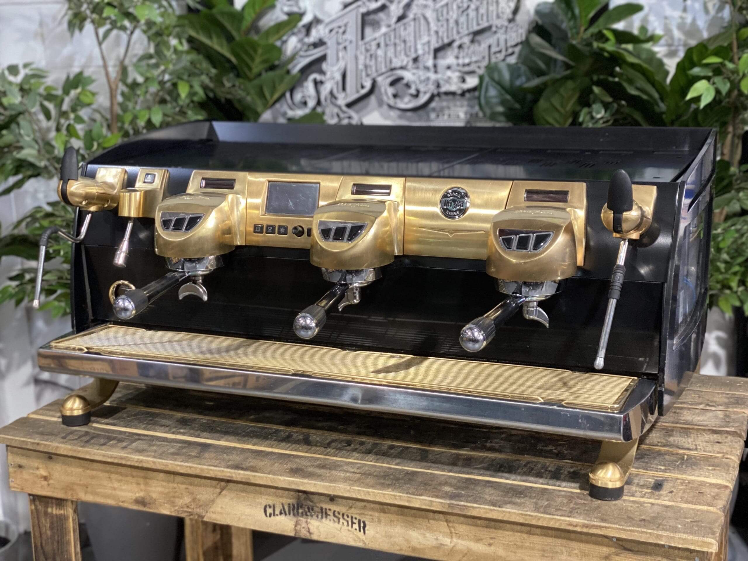 Victoria Arduino Black Eagle 3 Group Full Black Custom Anodized Gold Accents - Used