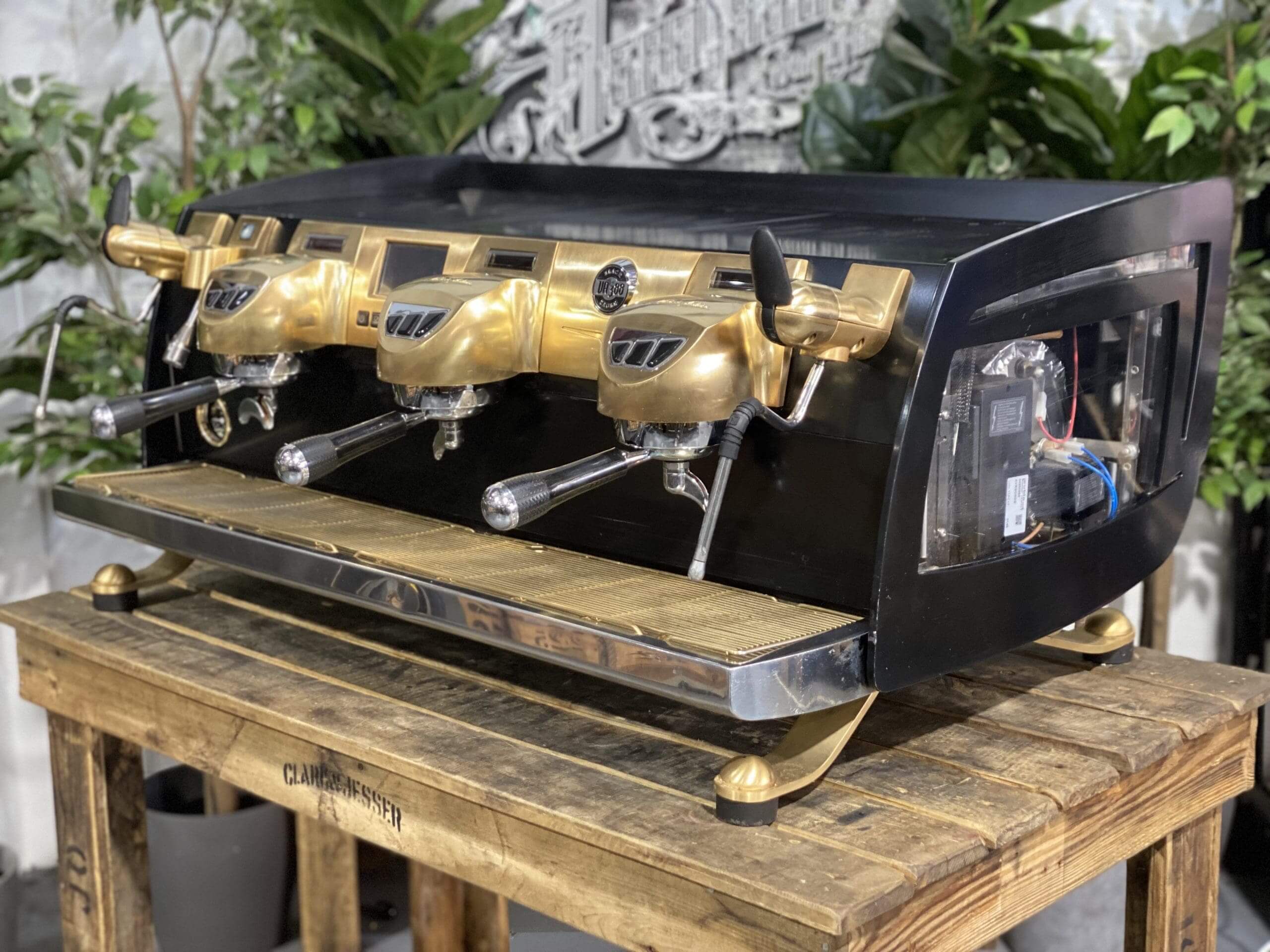 Victoria Arduino Black Eagle 3 Group Full Black Custom Anodized Gold Accents - Used