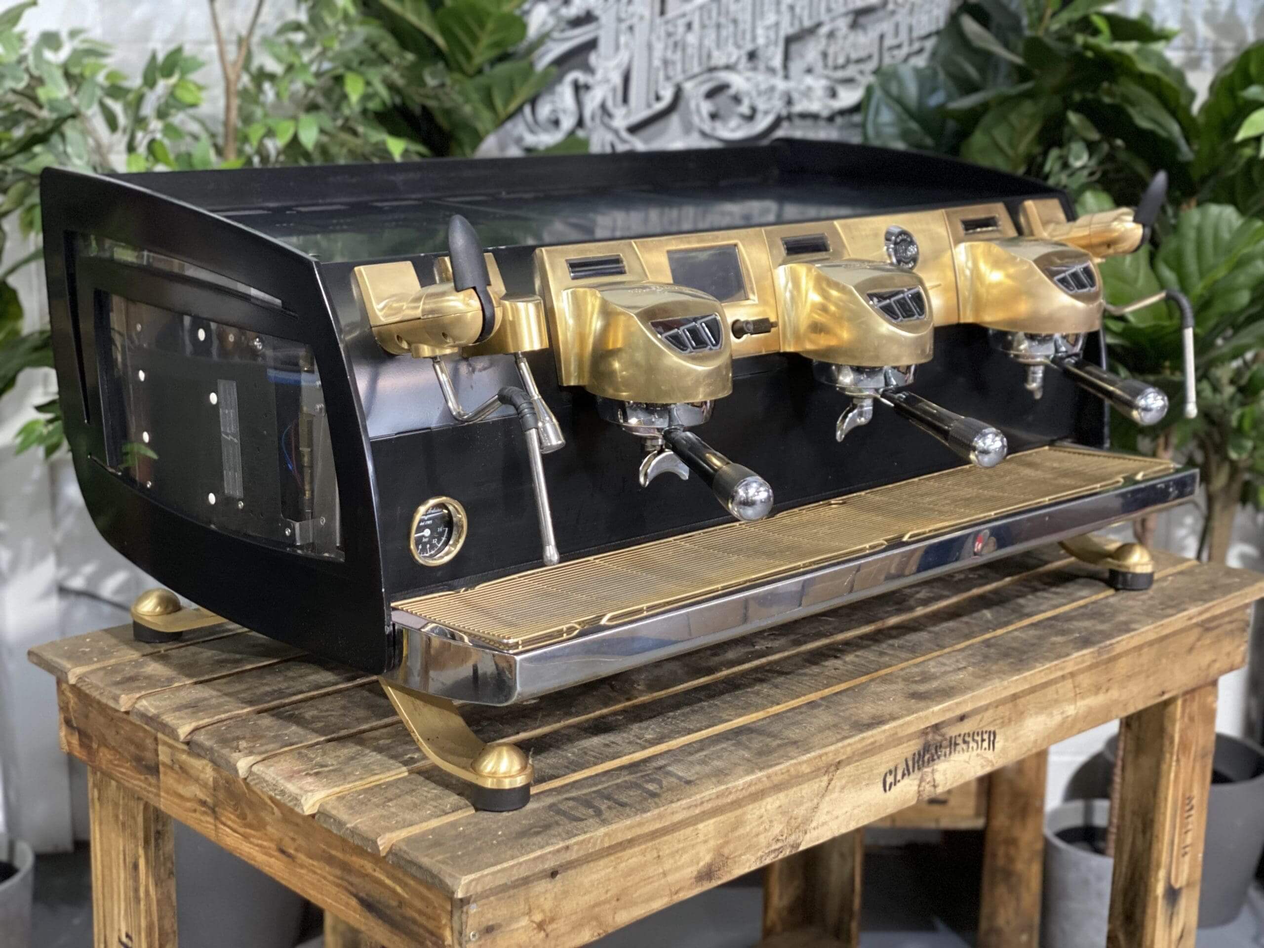 Victoria Arduino Black Eagle 3 Group Full Black Custom Anodized Gold Accents - Used