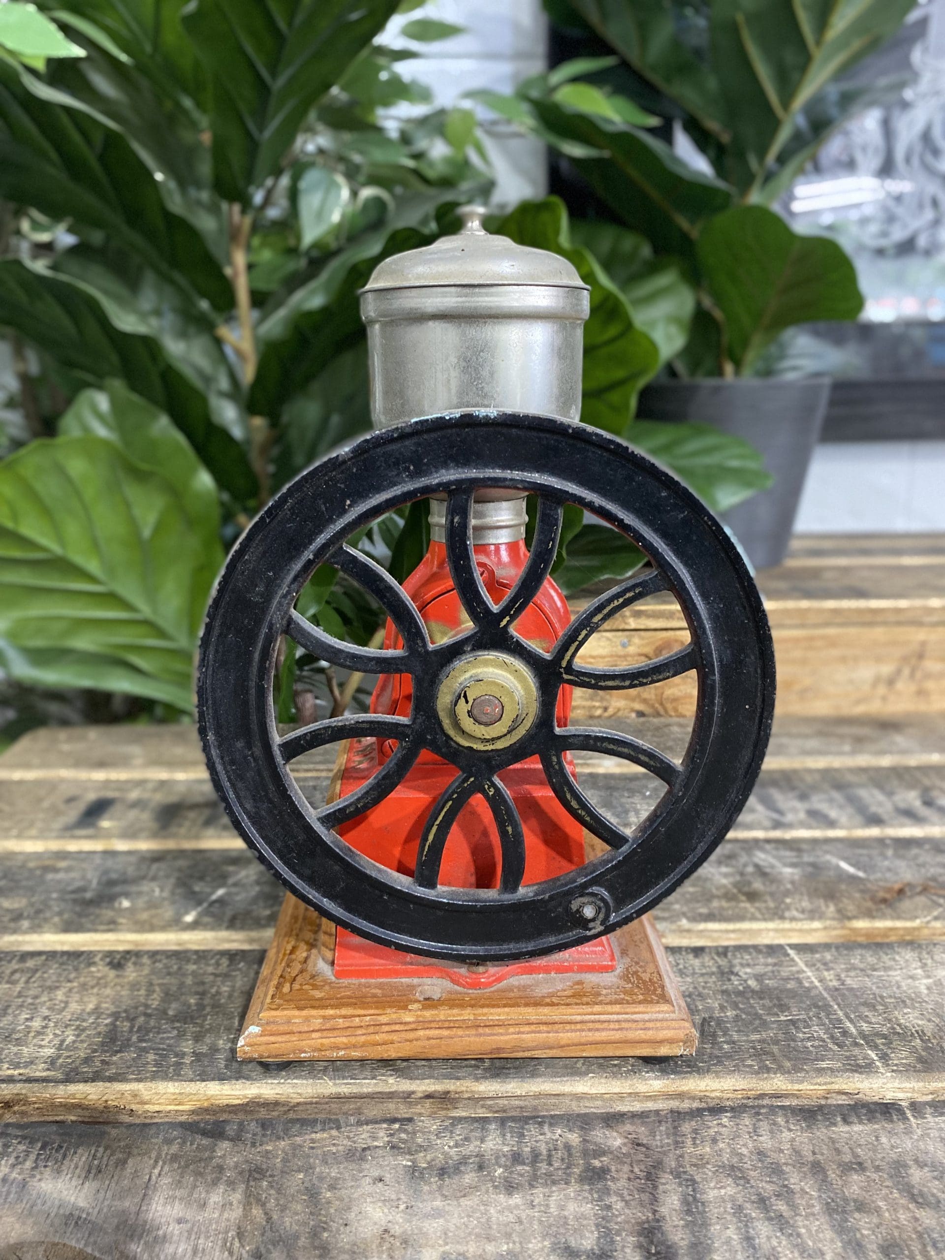 #25 1940’s Elma Single Wheel Hand Coffee Grinder with Drawer