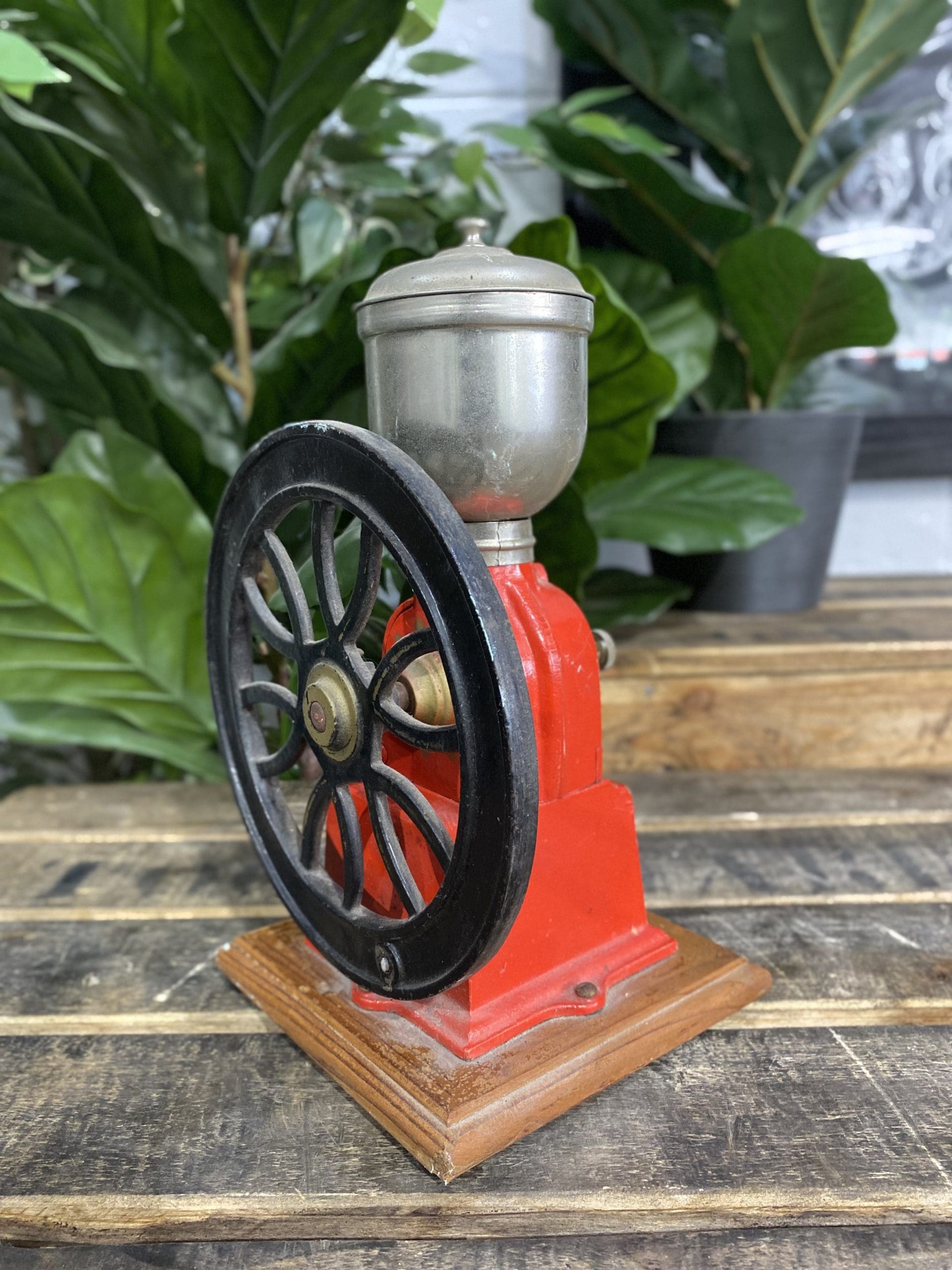 #25 1940’s Elma Single Wheel Hand Coffee Grinder with Drawer