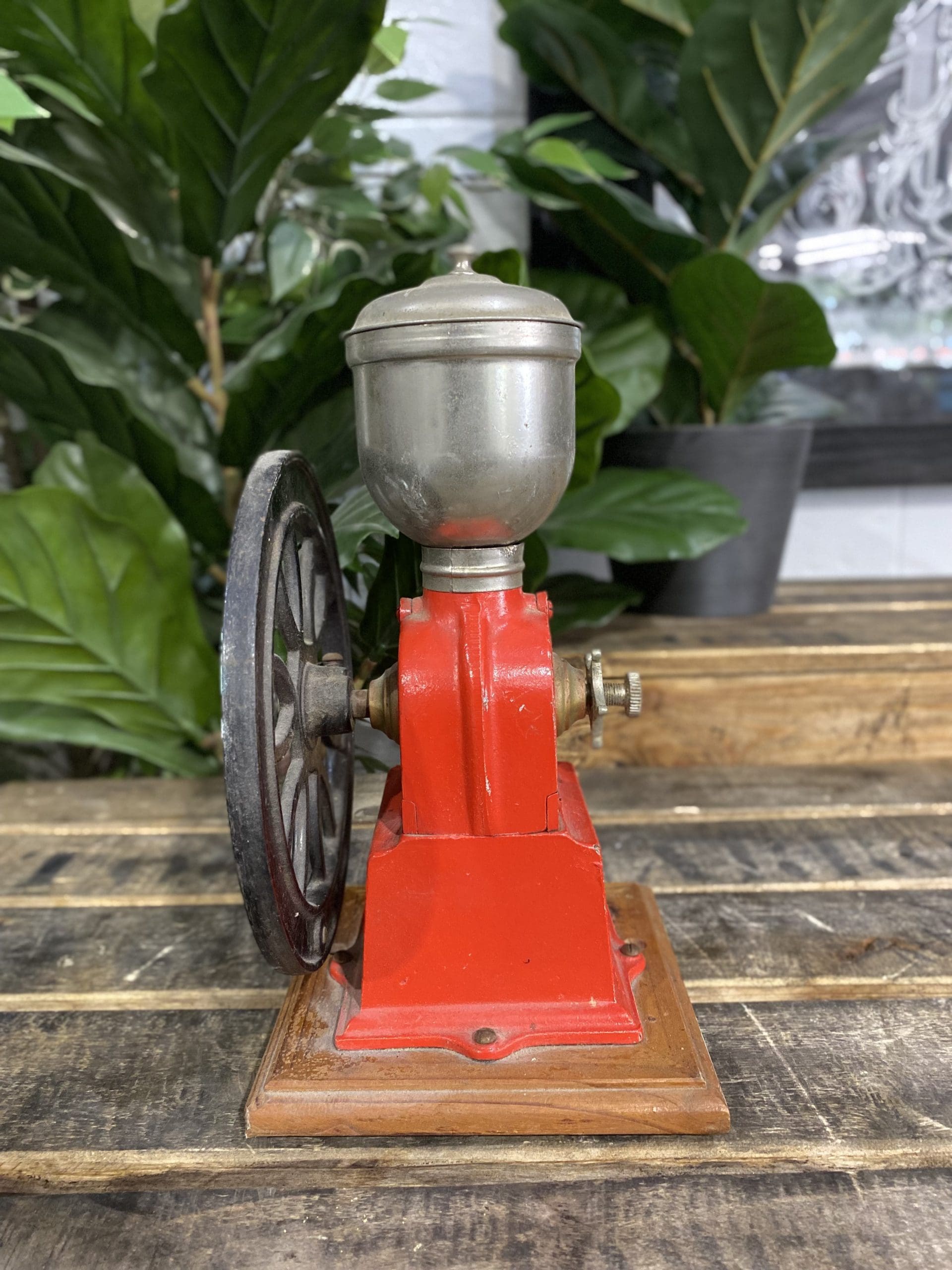 #25 1940’s Elma Single Wheel Hand Coffee Grinder with Drawer