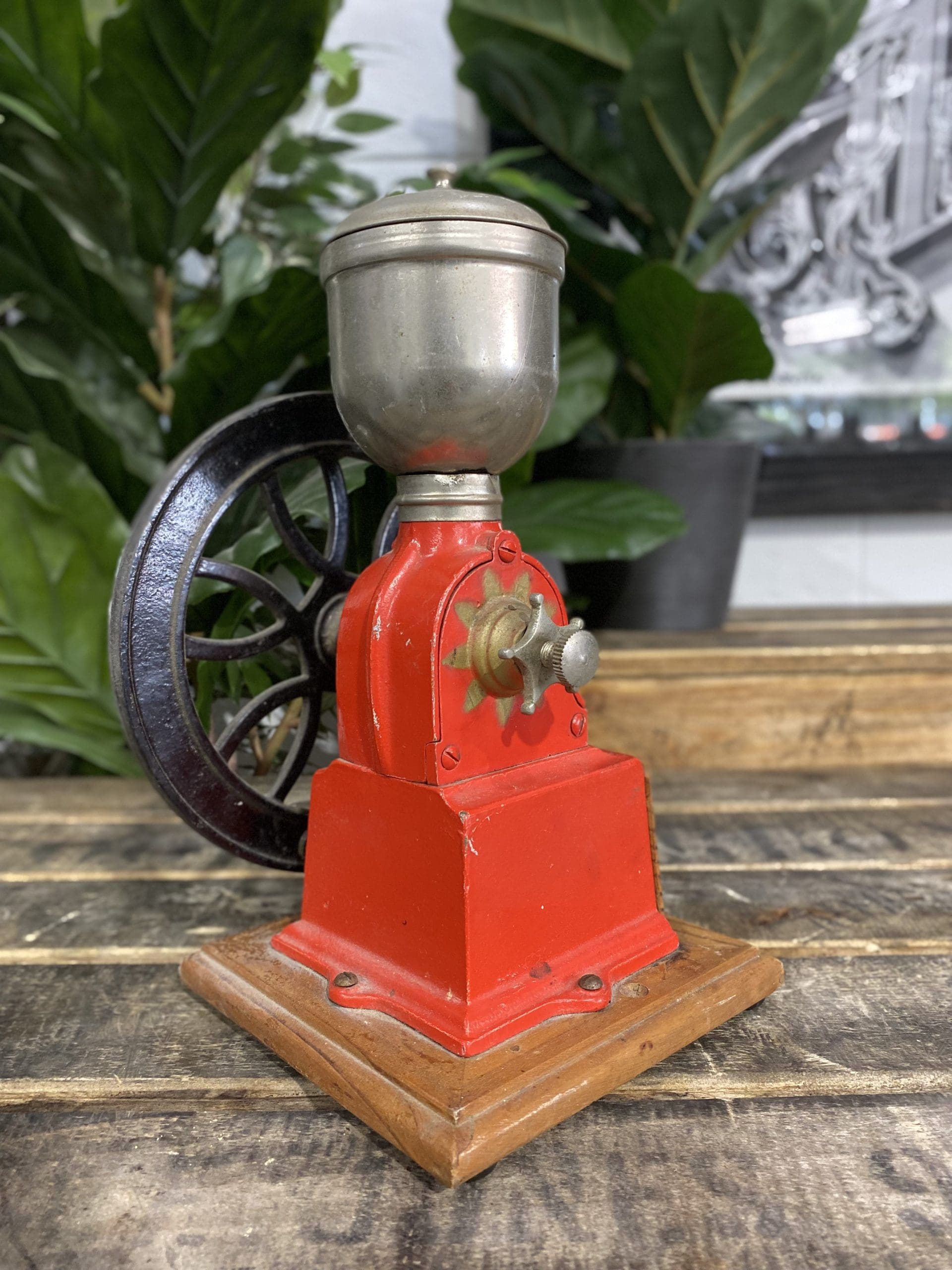 #25 1940’s Elma Single Wheel Hand Coffee Grinder with Drawer