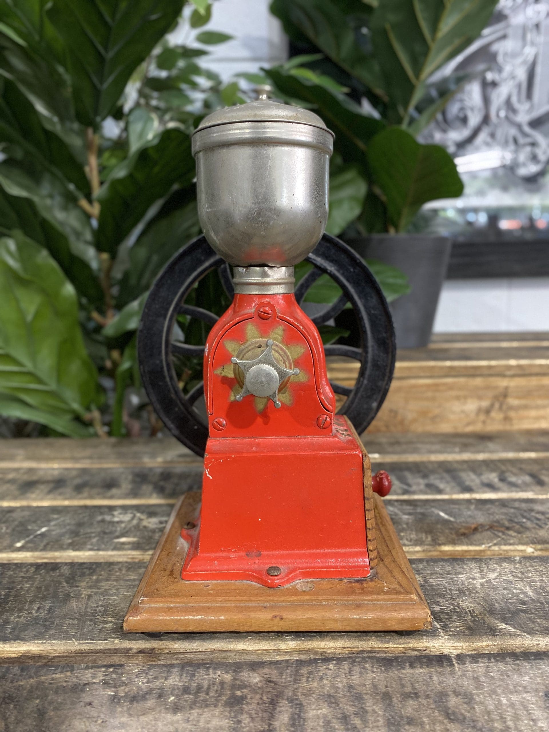 #25 1940’s Elma Single Wheel Hand Coffee Grinder with Drawer