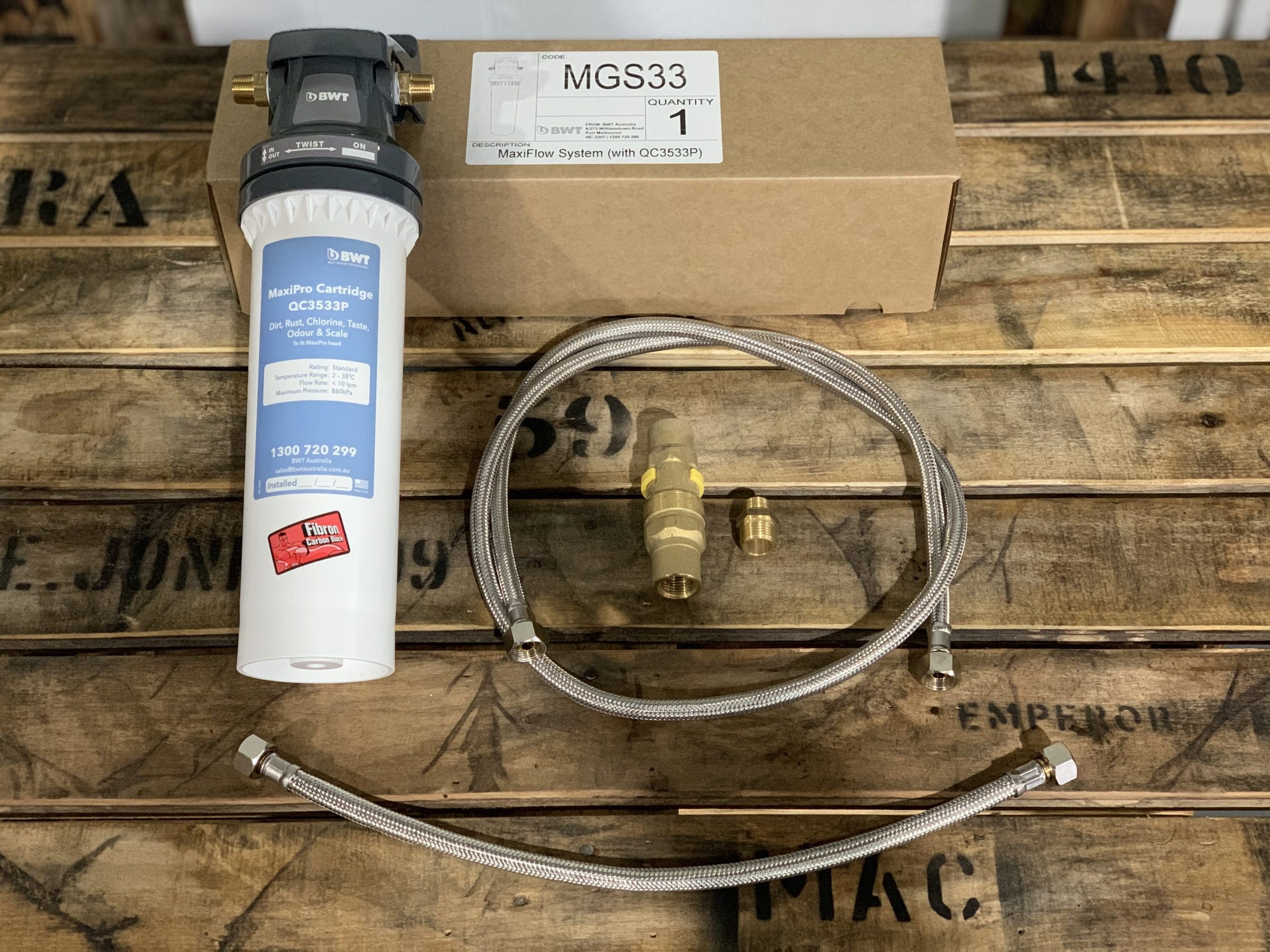 Plumbing Kit - Water Filter, Pressure Limiting Valve , Hoses & Fittings
