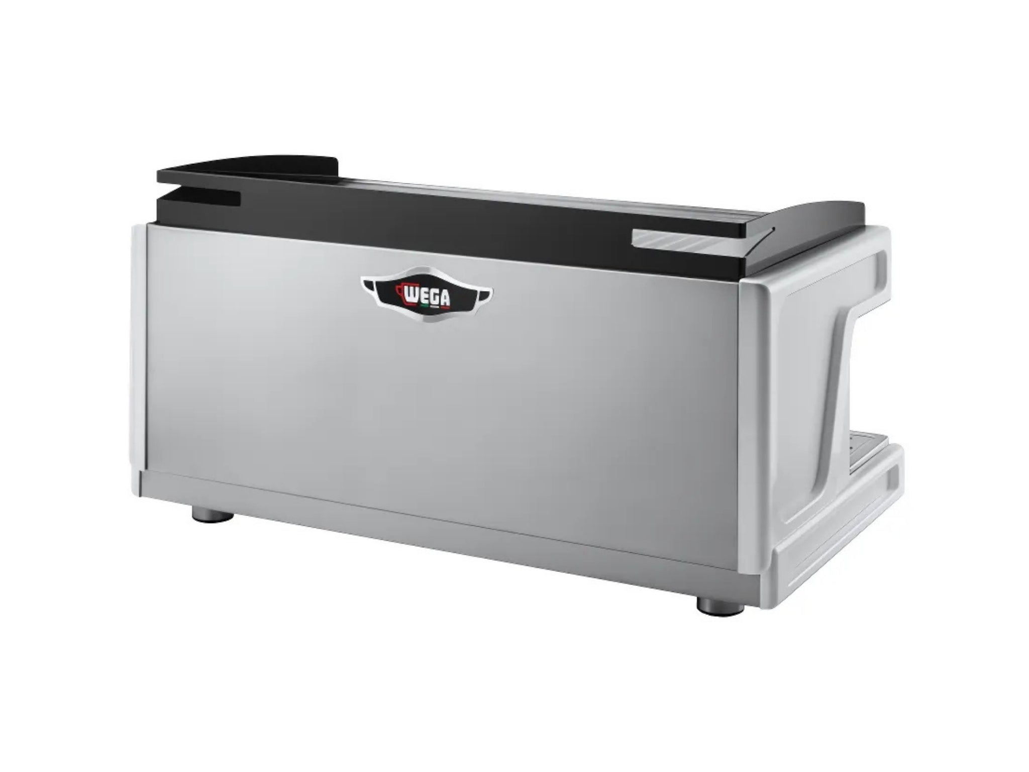 Wega Airy EVD 3 Group Coffee Machine White - New angled rear view showcasing the machine’s compact design and quality construction with a matte white finish, perfect for high-volume espresso service.