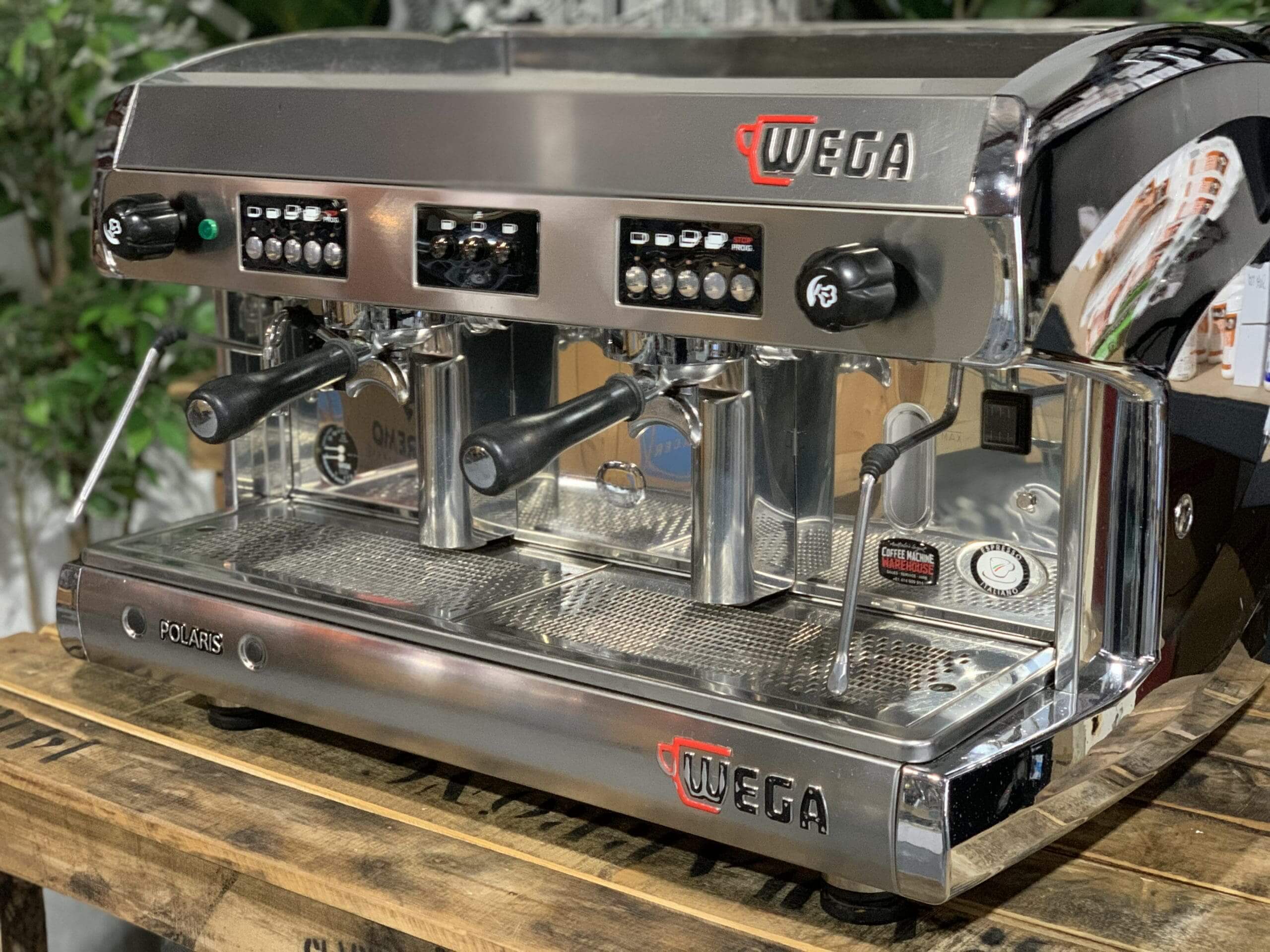 Wega polaris 2 group chrome coffee machine warehouse clayton vic 3168