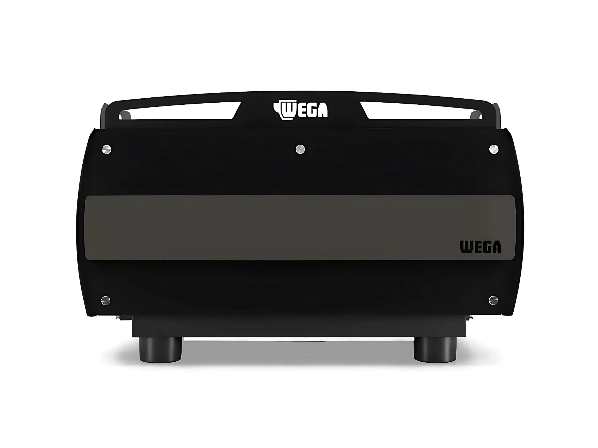 Rear view of the Wega W Bar Pro 3 Group Coffee Machine Black on white background – Displays the clean rear panel and professional finish of the machine.