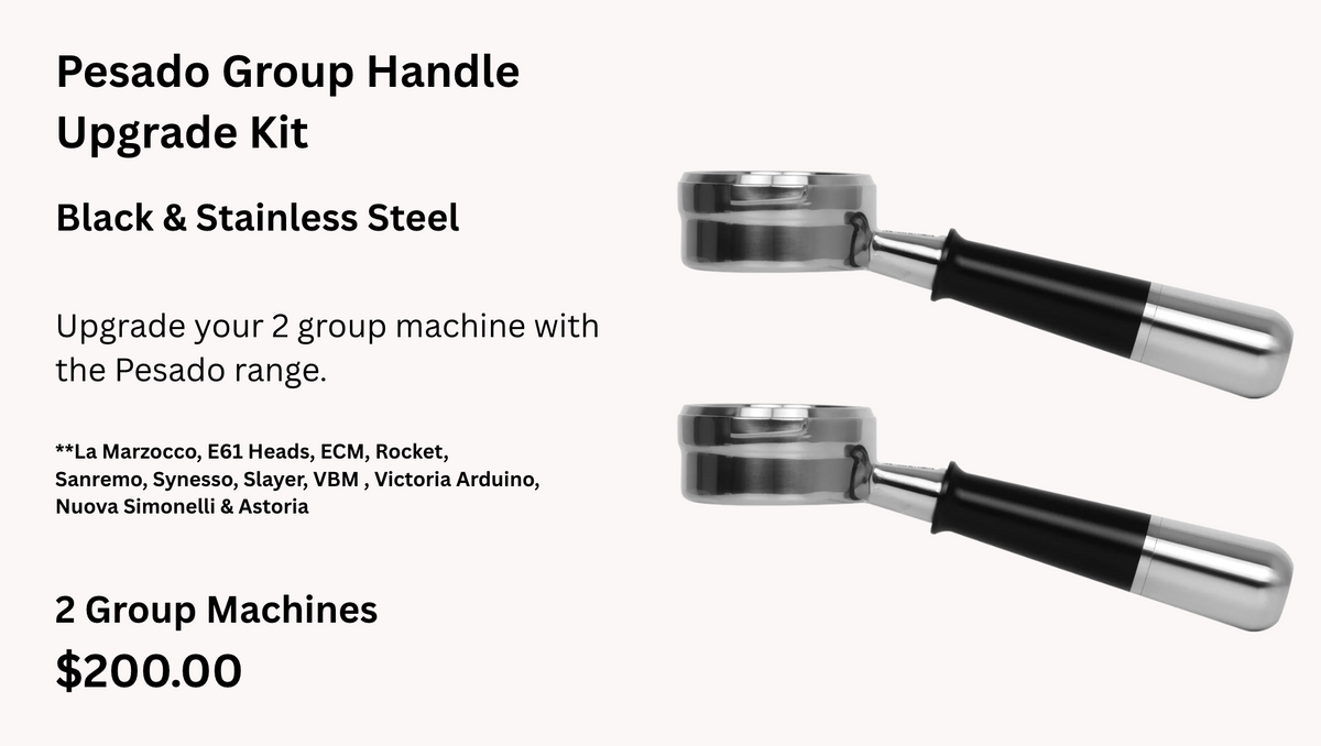Pesado Group Handle Upgrade Kit - Black & Stainless Steel - 2 Group