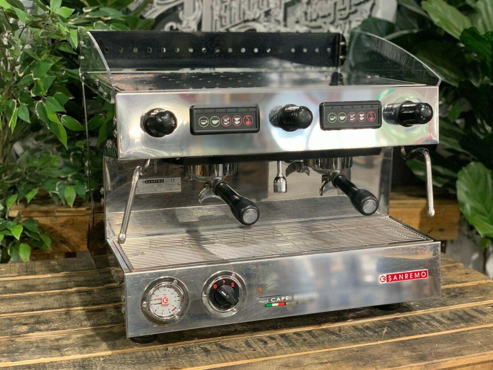 San Remo Capri Deluxe 2 Group Black Espresso Coffee Machine - Used