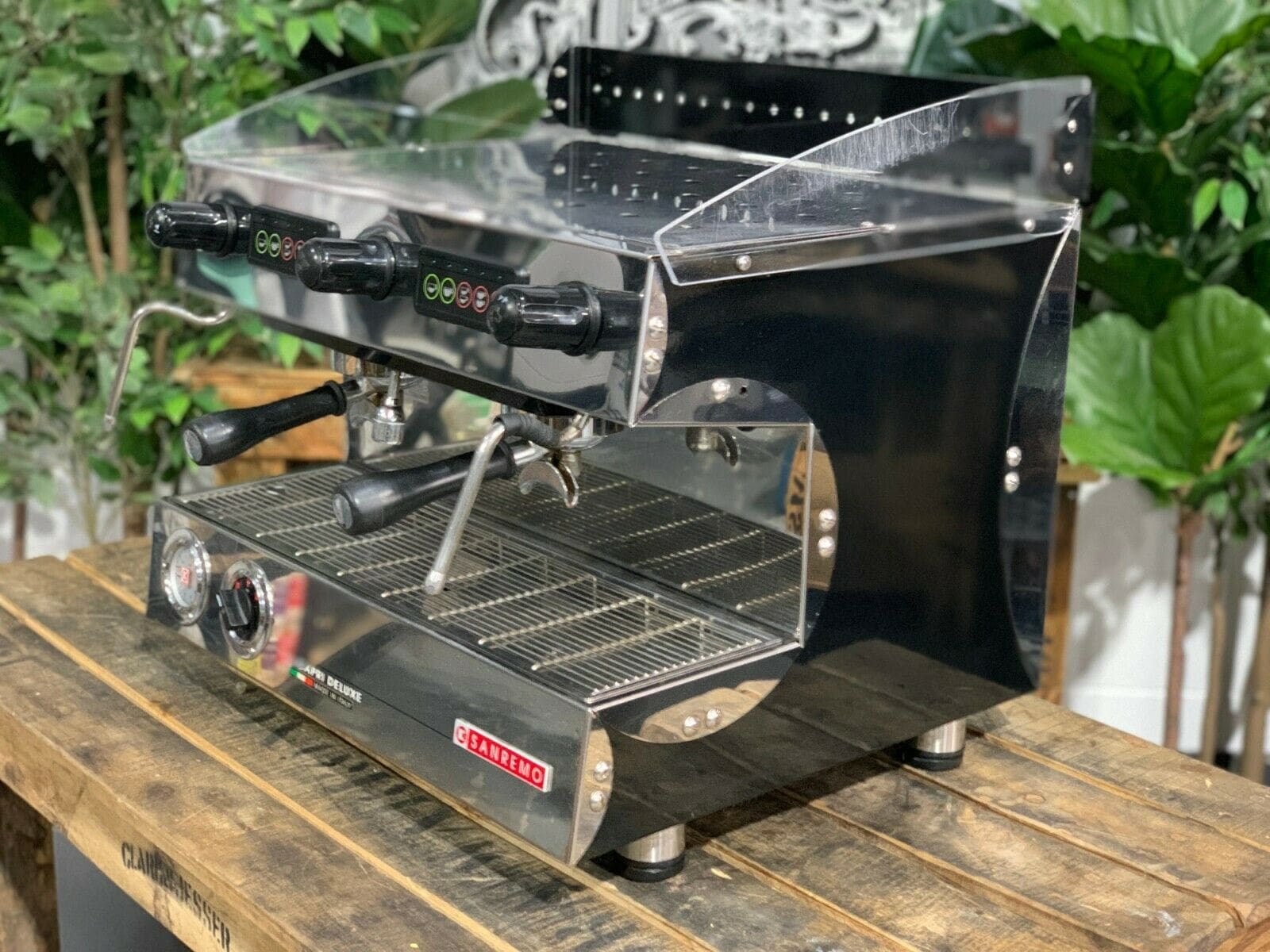 San Remo Capri Deluxe 2 Group Black Espresso Coffee Machine - Used