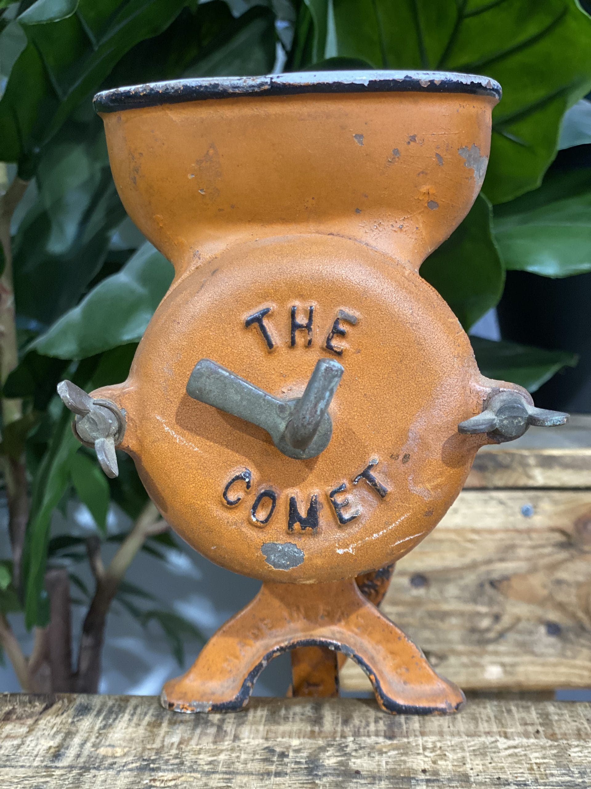 #152 1890’s Beatrice The Comet Bench Top Hand Coffee Grinder