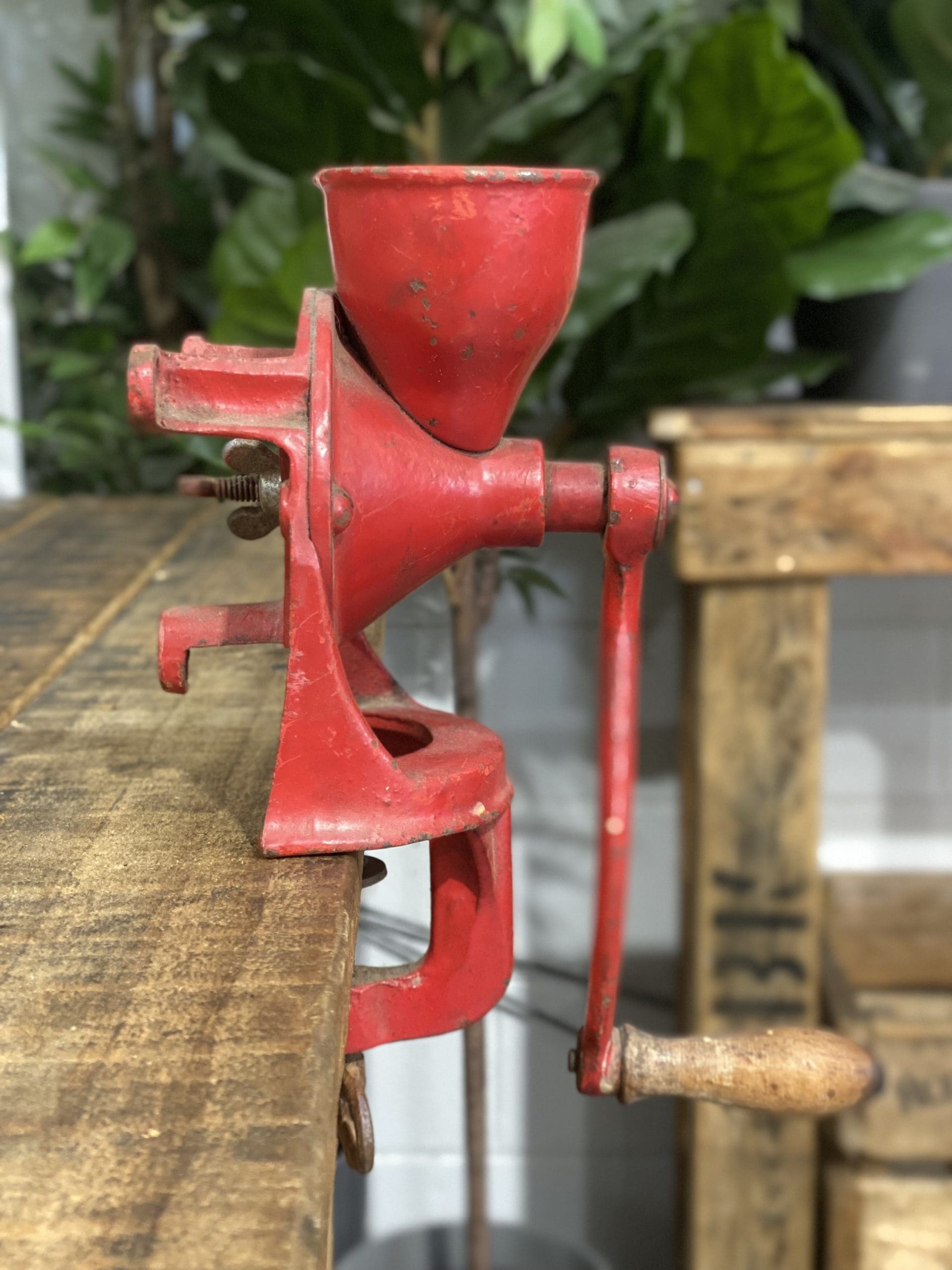#17 1930’s Husqvarna No. 2 Bench Clamp Hand Coffee Grinder