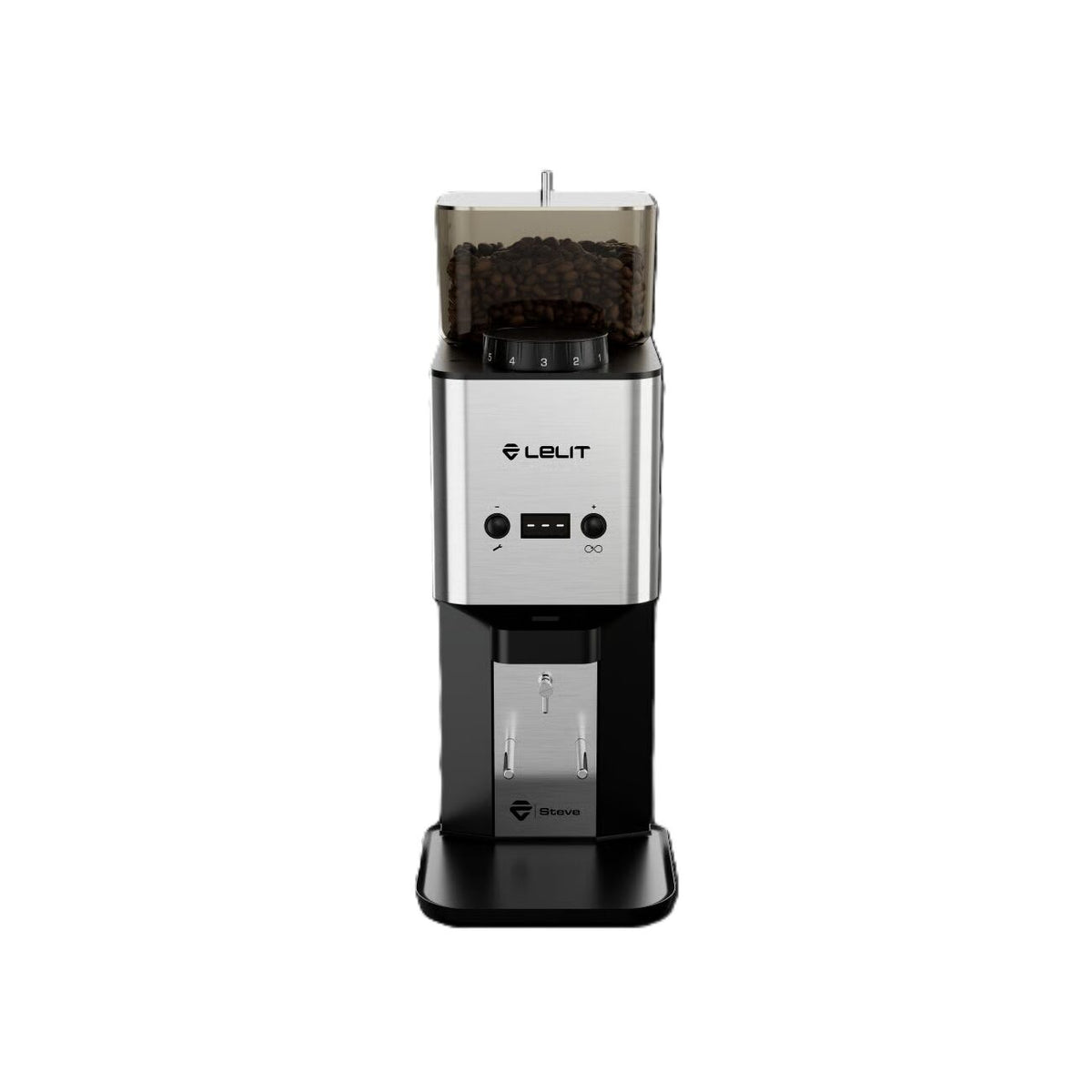 Lelit Steve Coffee Grinder - Brushed Stainless Steel | Jetblack source 20054_brushed photo 0
