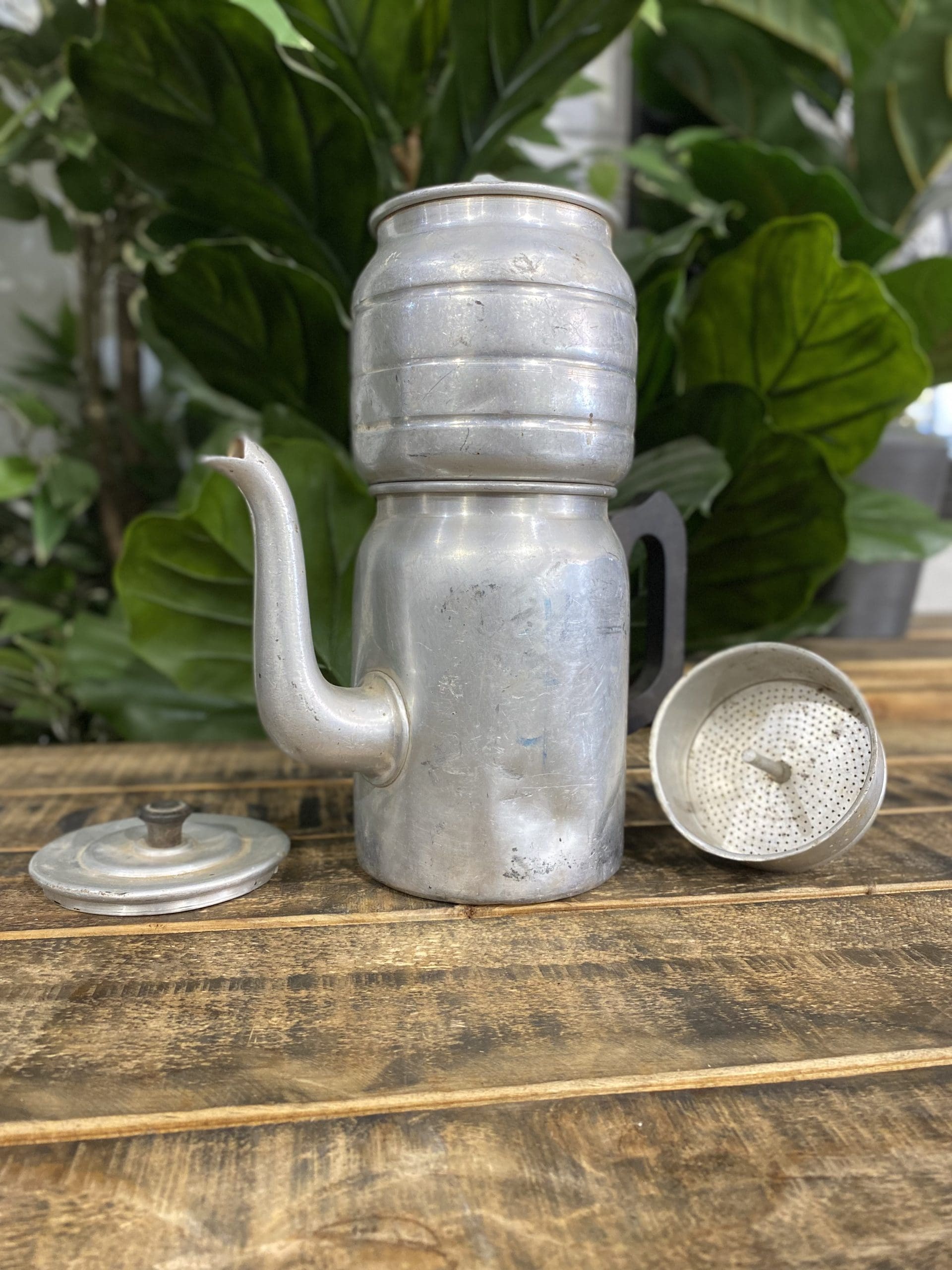 #252 1940’s Aluminium Coffee Pot for Stove or Fire