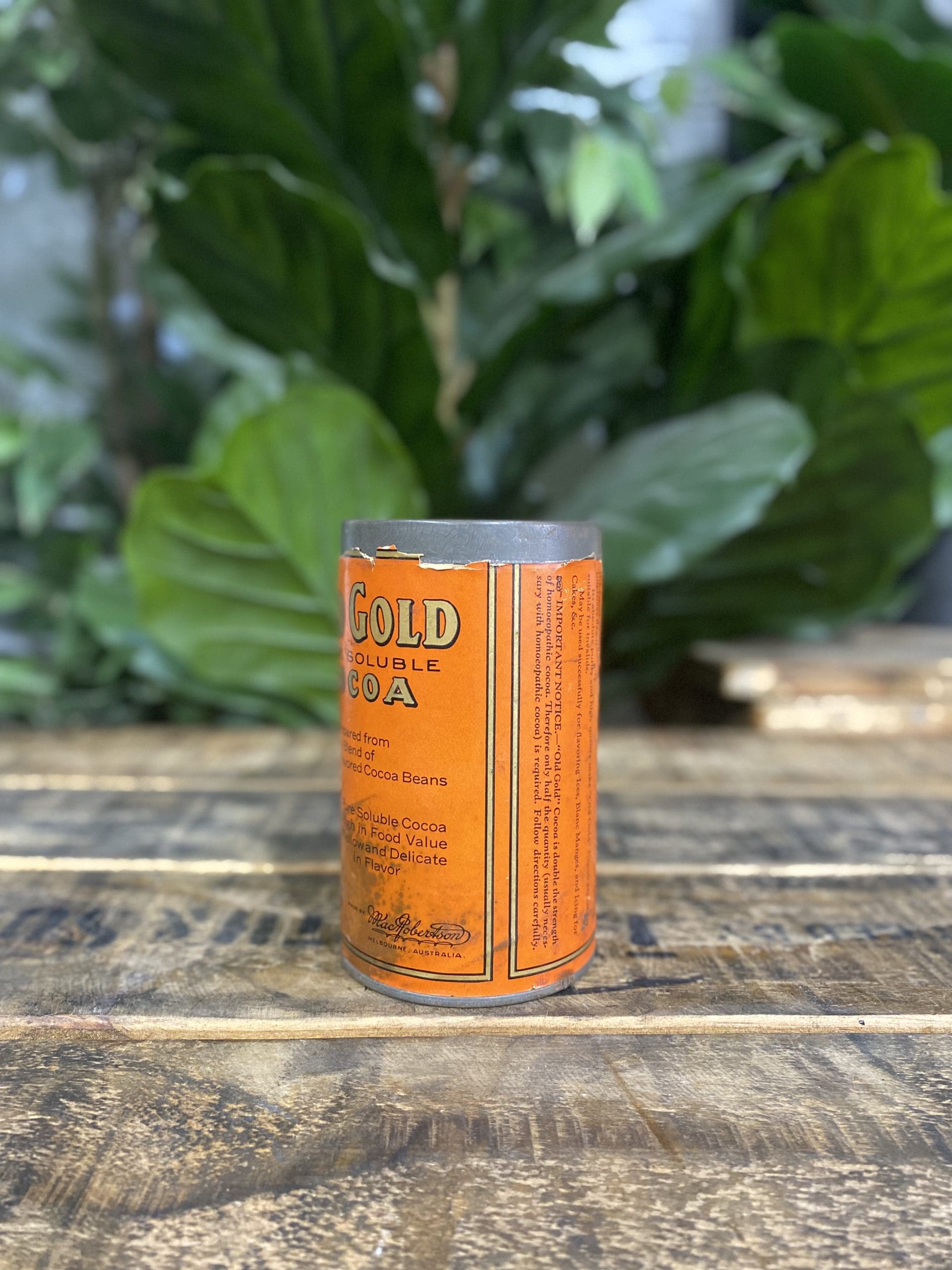 #257 1900’s Old Gold Cocoa Tin with Product Well Preserved