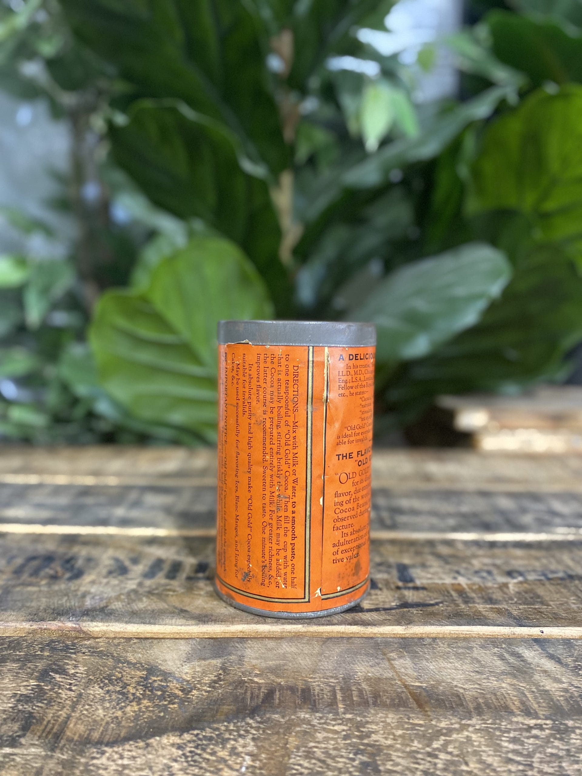 #257 1900’s Old Gold Cocoa Tin with Product Well Preserved