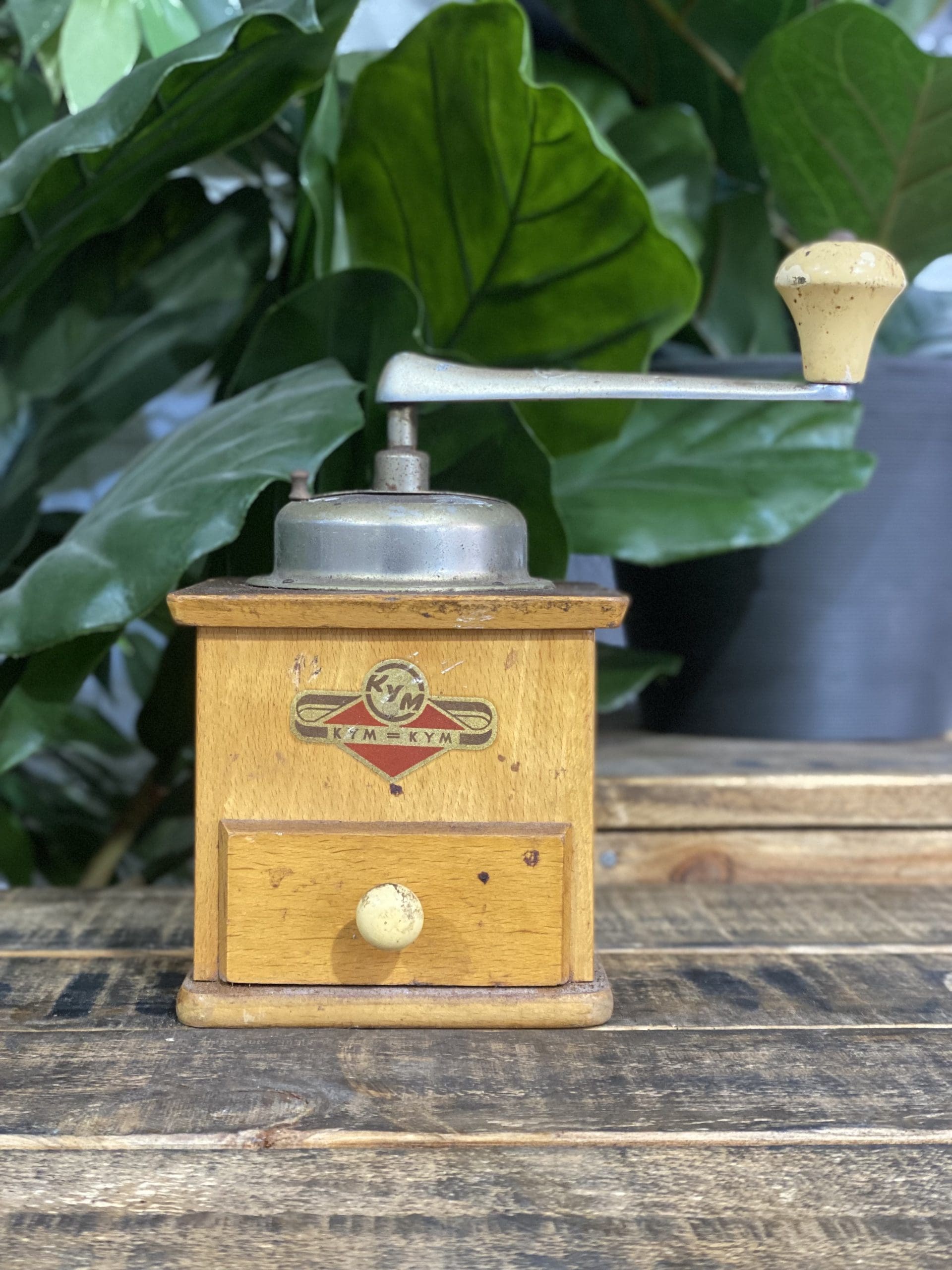 #32 1920’s Kym German Made Square Box Hand Coffee Grinder