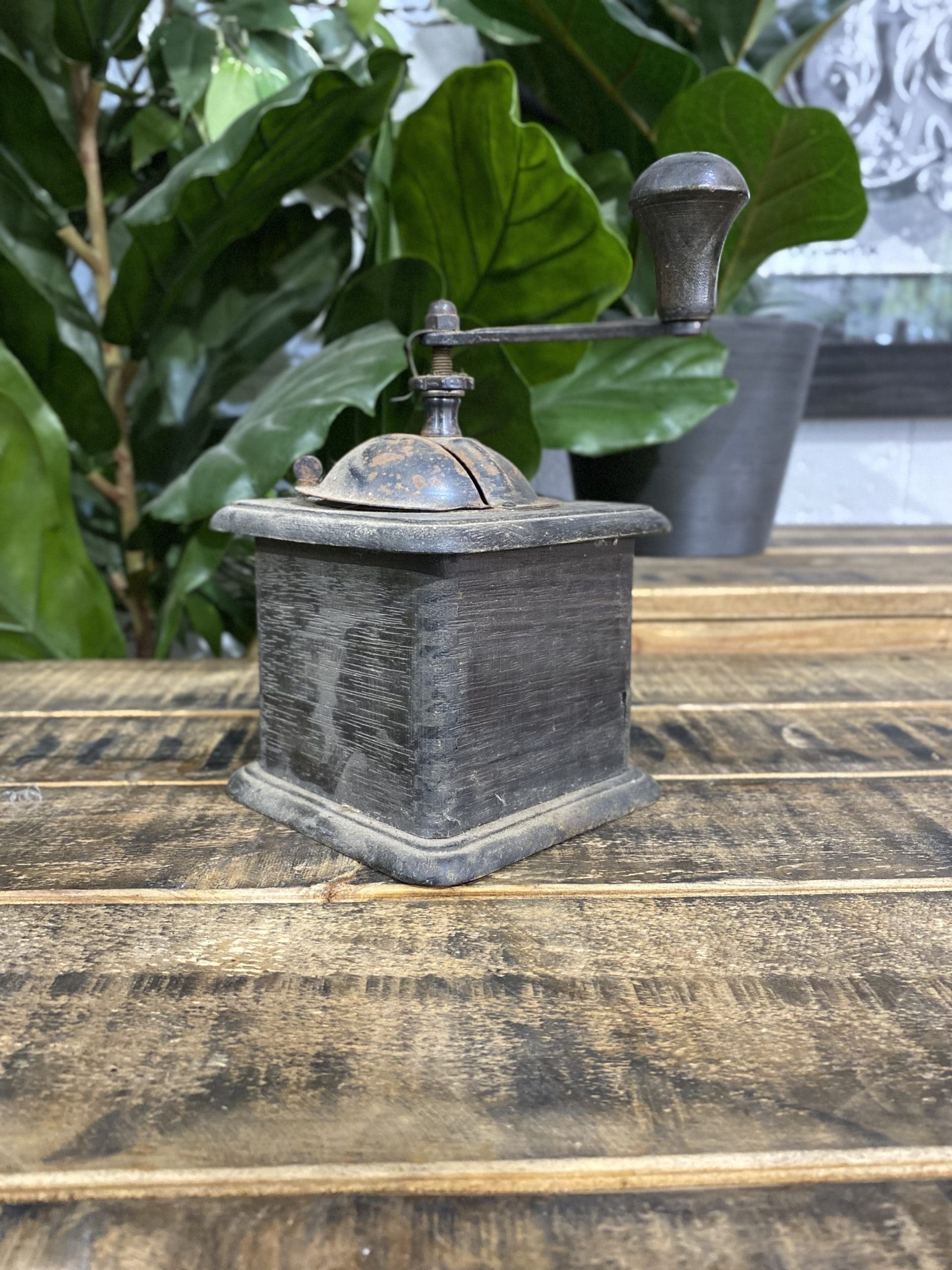 #37 1950’s Bakelite Grey Hand Coffee Grinder With Pull Out Drawer