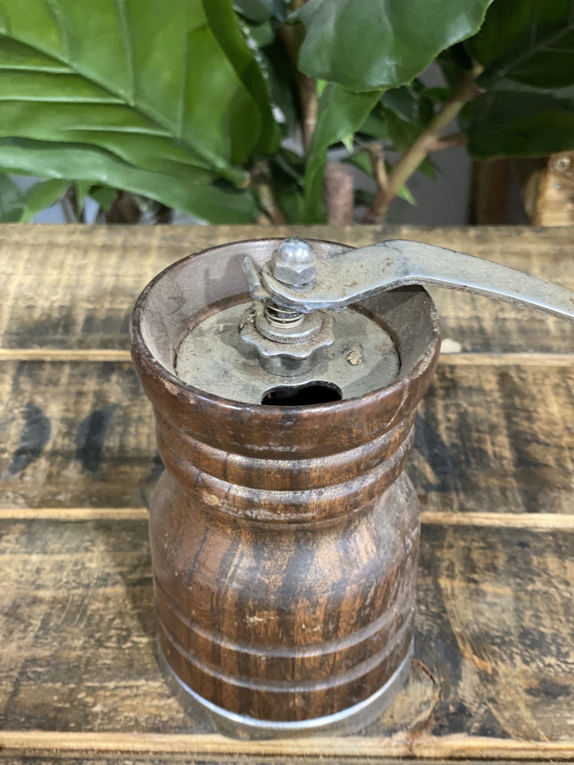 #38 1940’s Old Spice Wooden Hand Coffee Grinder