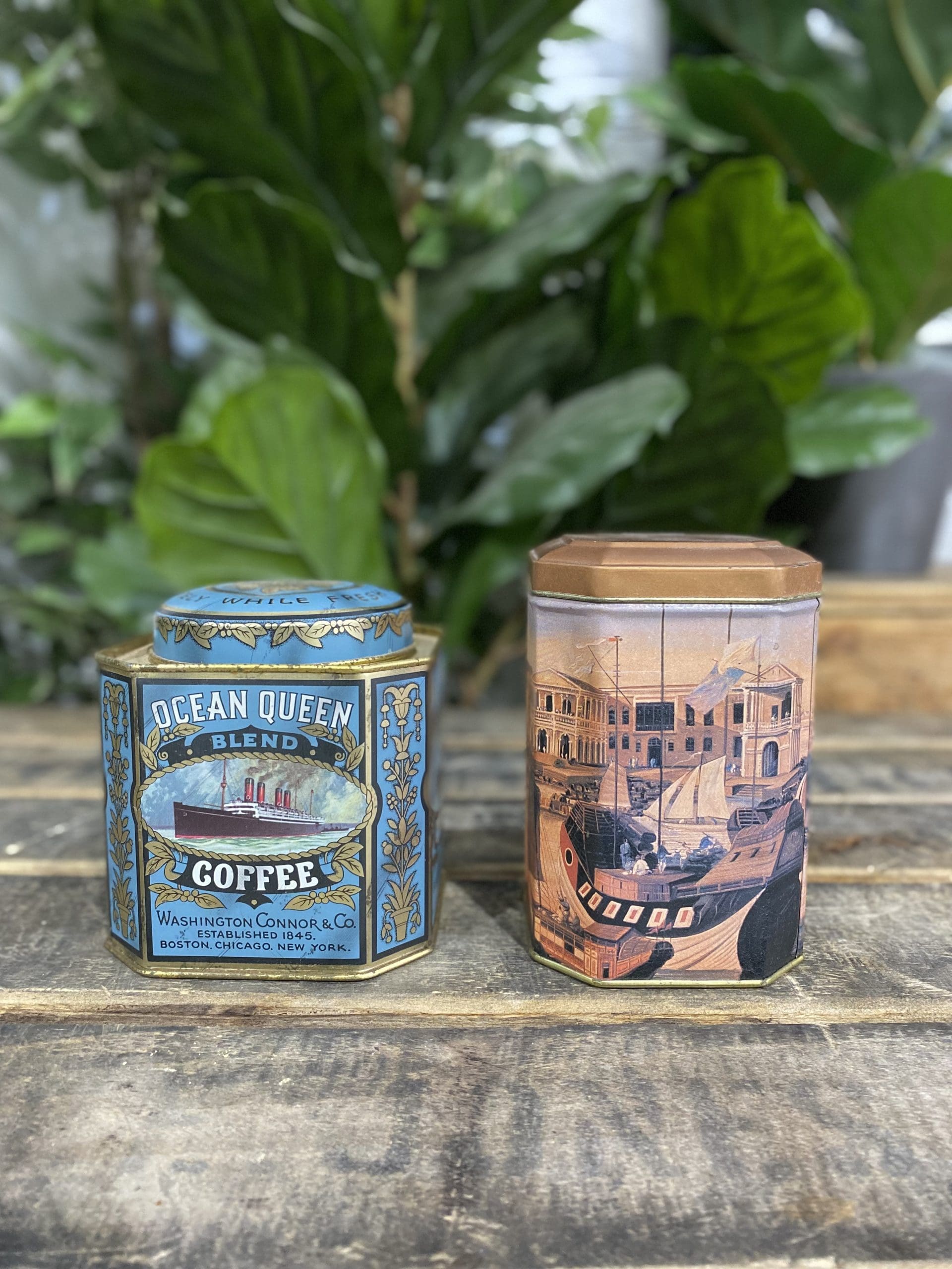 #400 1980’s Ocean Coffee Tins x 2