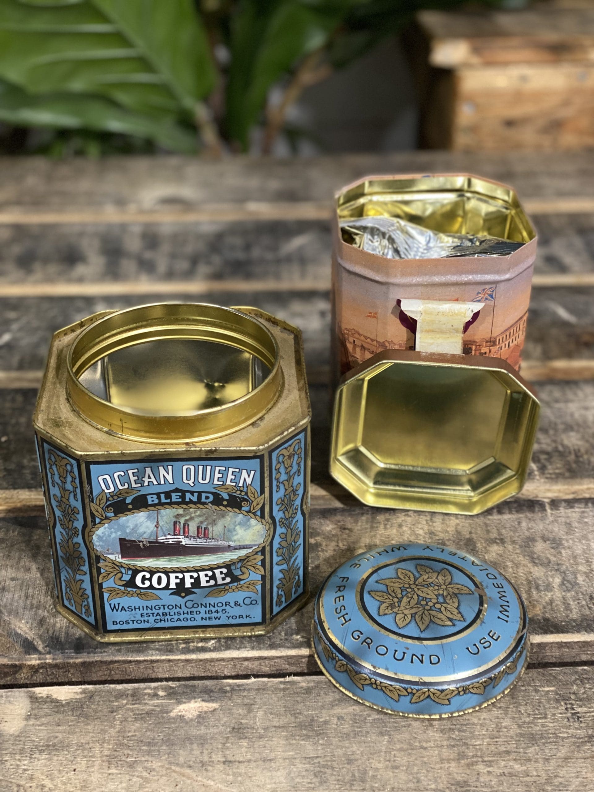 #400 1980’s Ocean Coffee Tins x 2