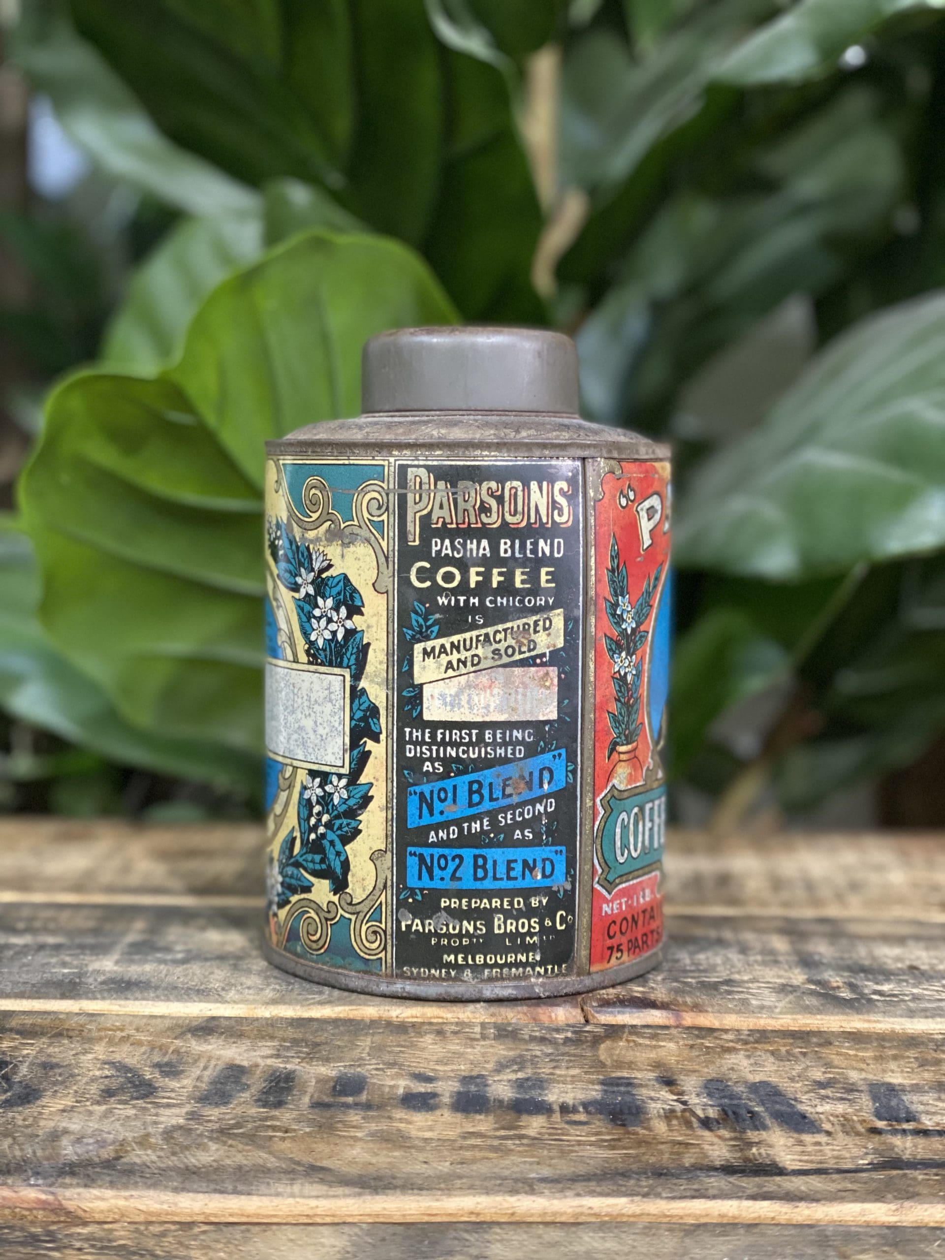401 1920's Kenyan Pasha Coffee Tin & Lid