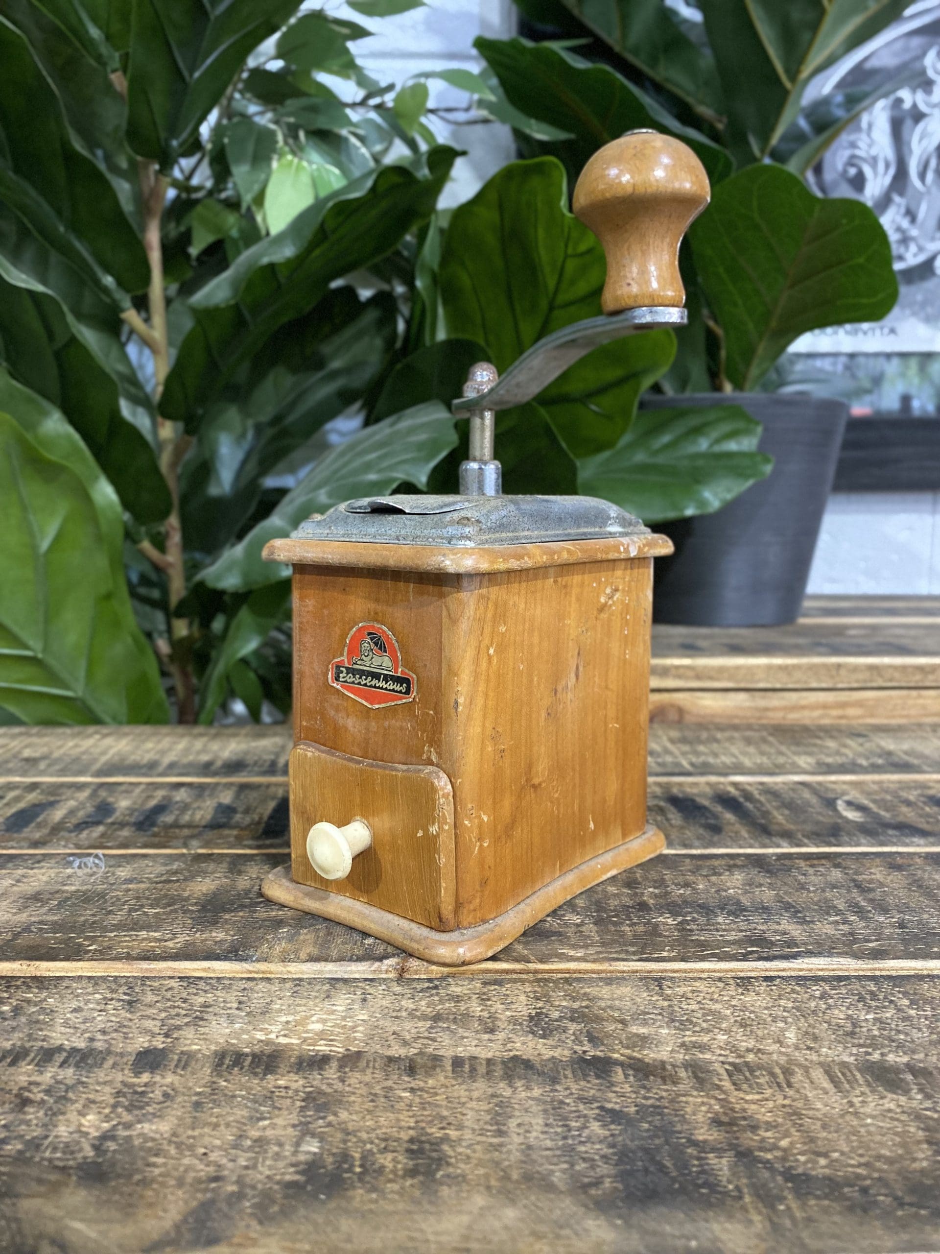 #44 1940’s Zassenhaus Elongated Wooden Hand Coffee Grinder