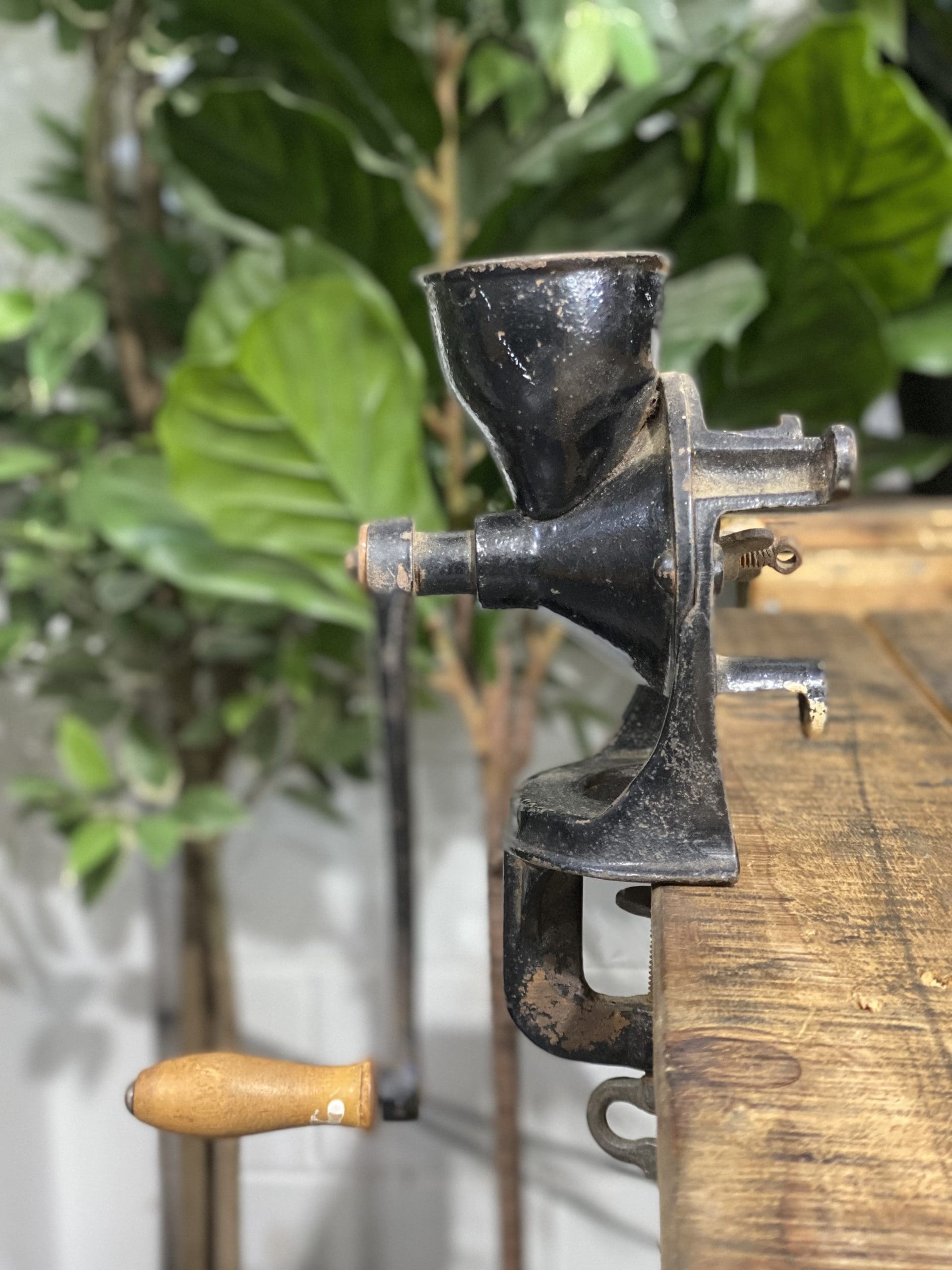 #45 1930’s Husqvarna No. 2 Bench Clamp Hand Coffee Grinder