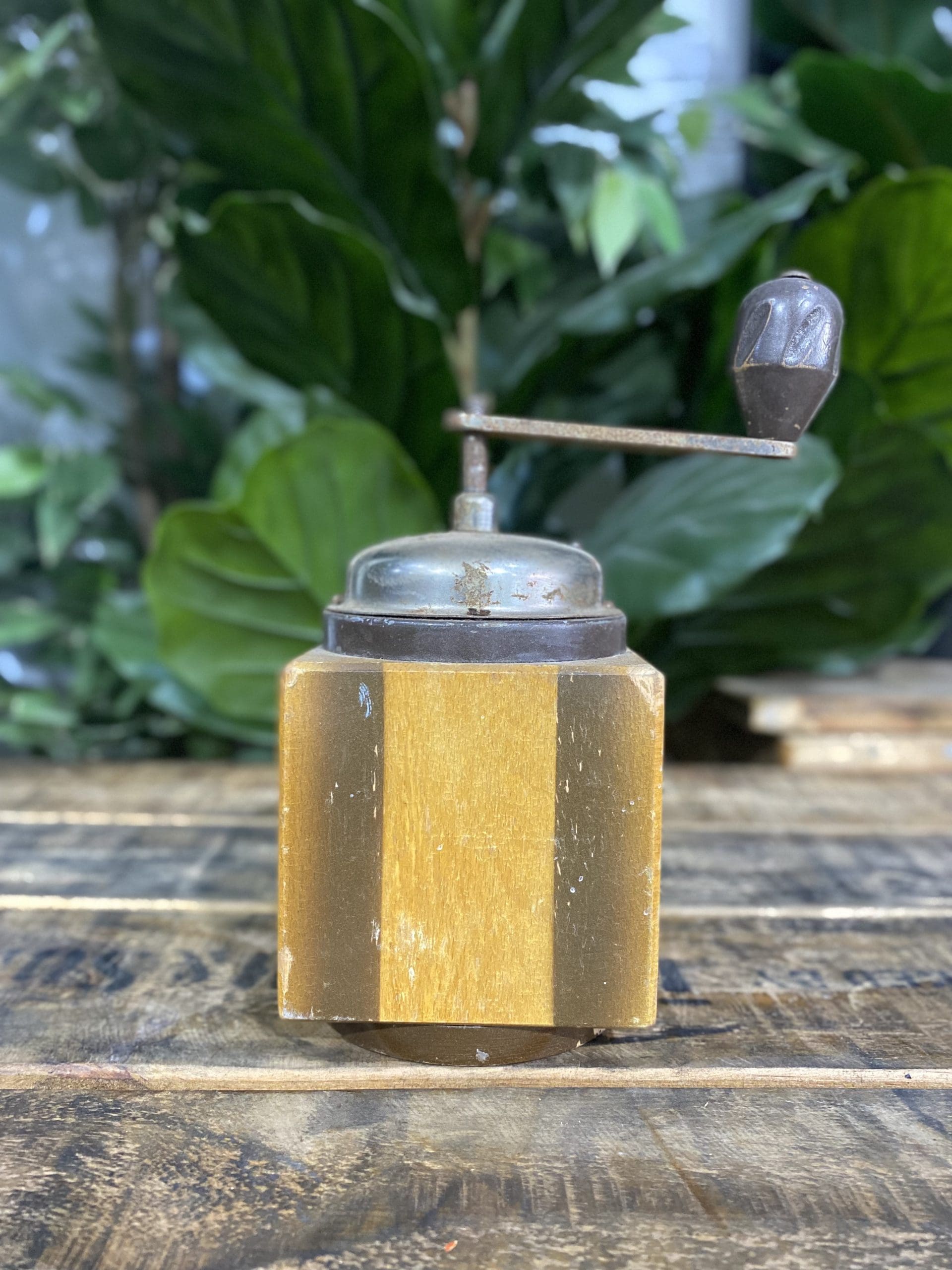 #47 1950’s Trespade Wooden Square Designed Hand Coffee Grinder