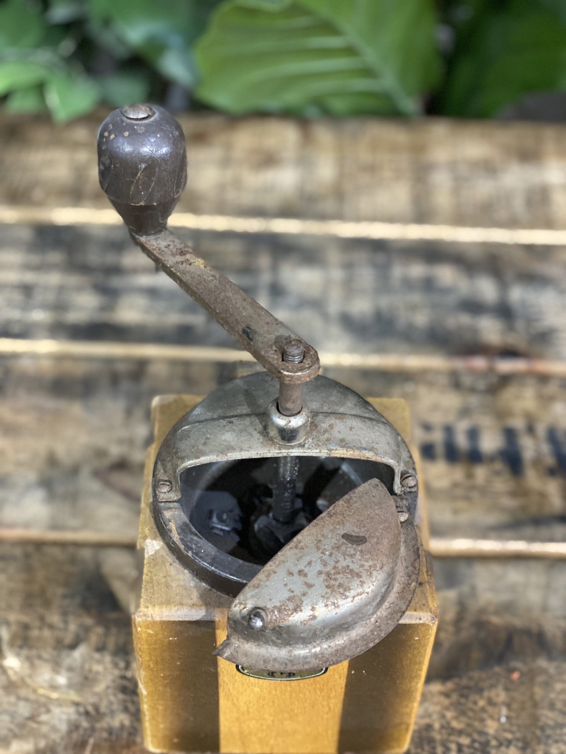 #47 1950’s Trespade Wooden Square Designed Hand Coffee Grinder