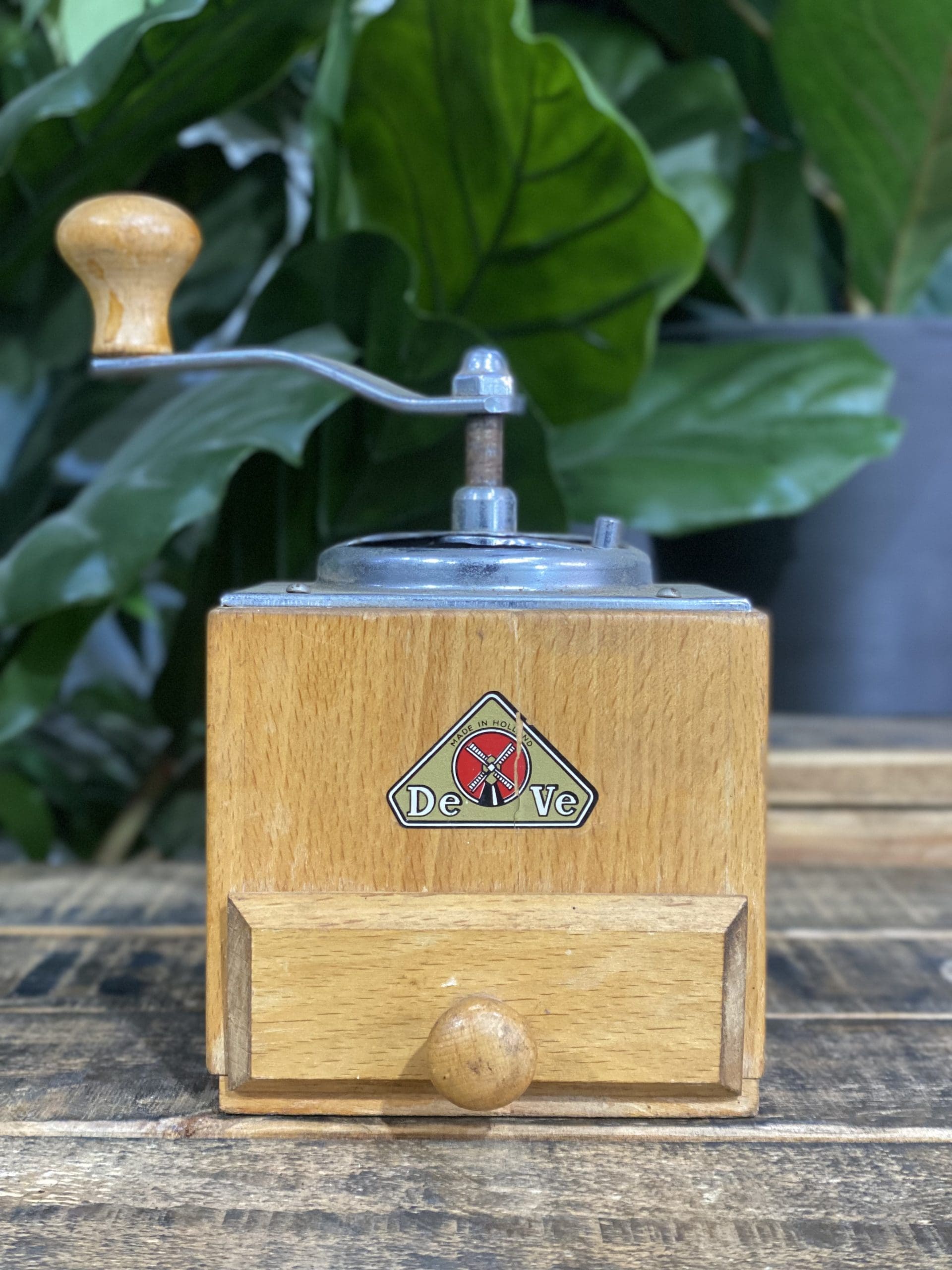 #509 1950’s Trespade Wooden Square Hand Coffee Grinder