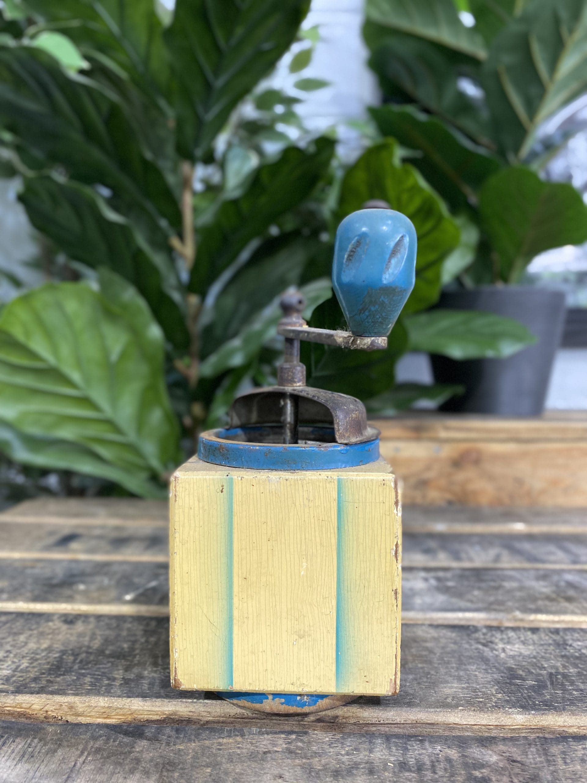 1930’s Working Tre Spade Wooden Hand Coffee Grinder