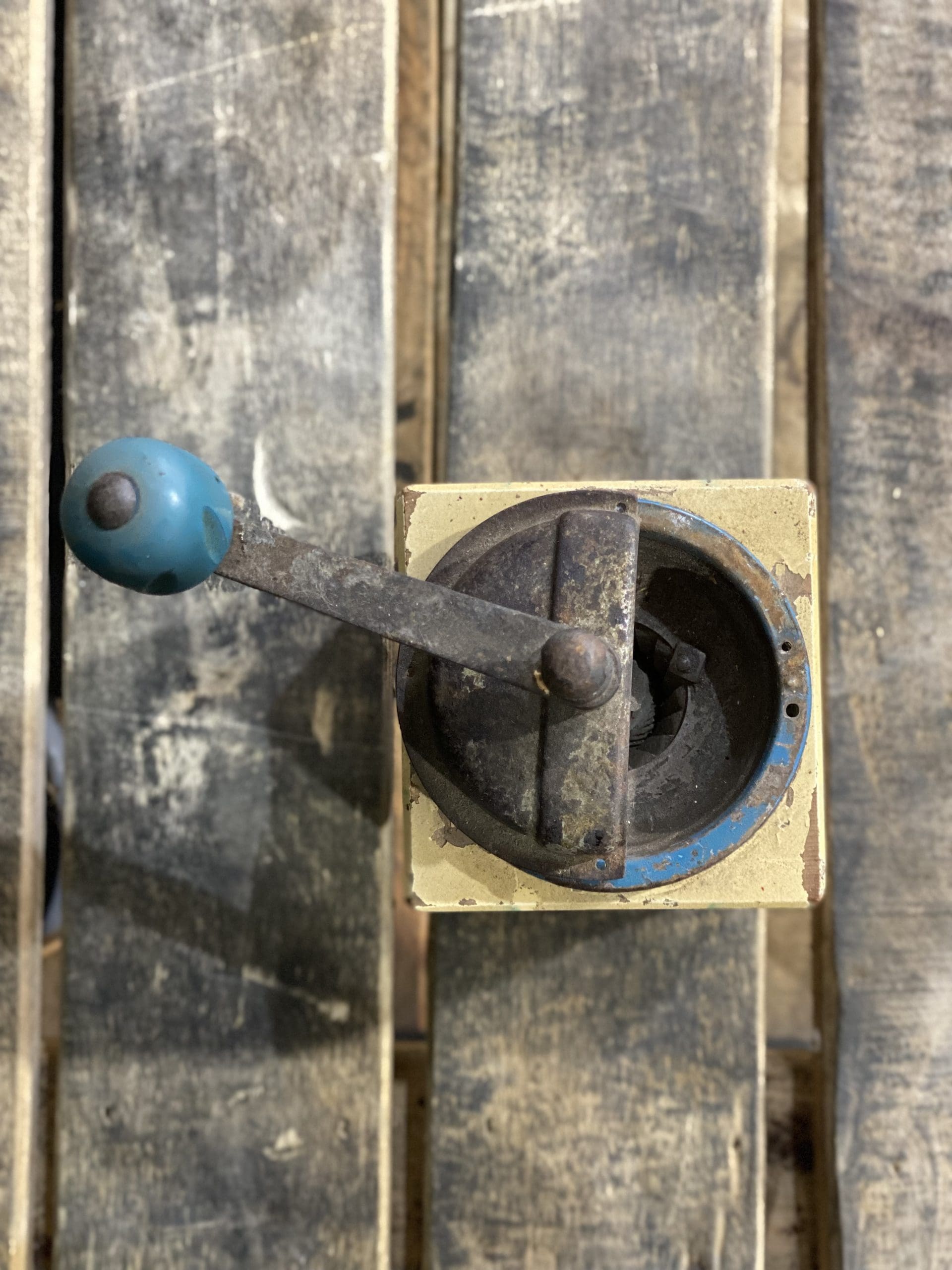 1930’s Working Tre Spade Wooden Hand Coffee Grinder