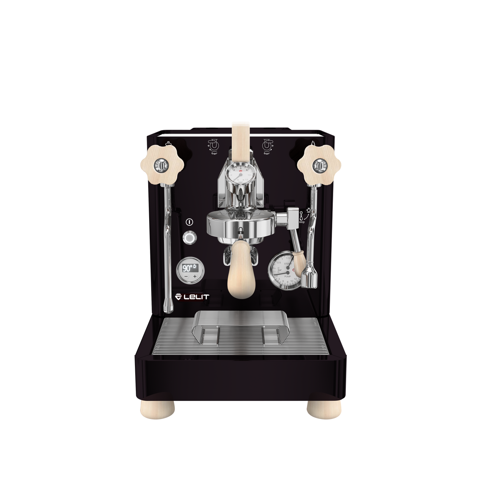 Lelit Bianca V3 Coffee Machine - Black with Maple Handles