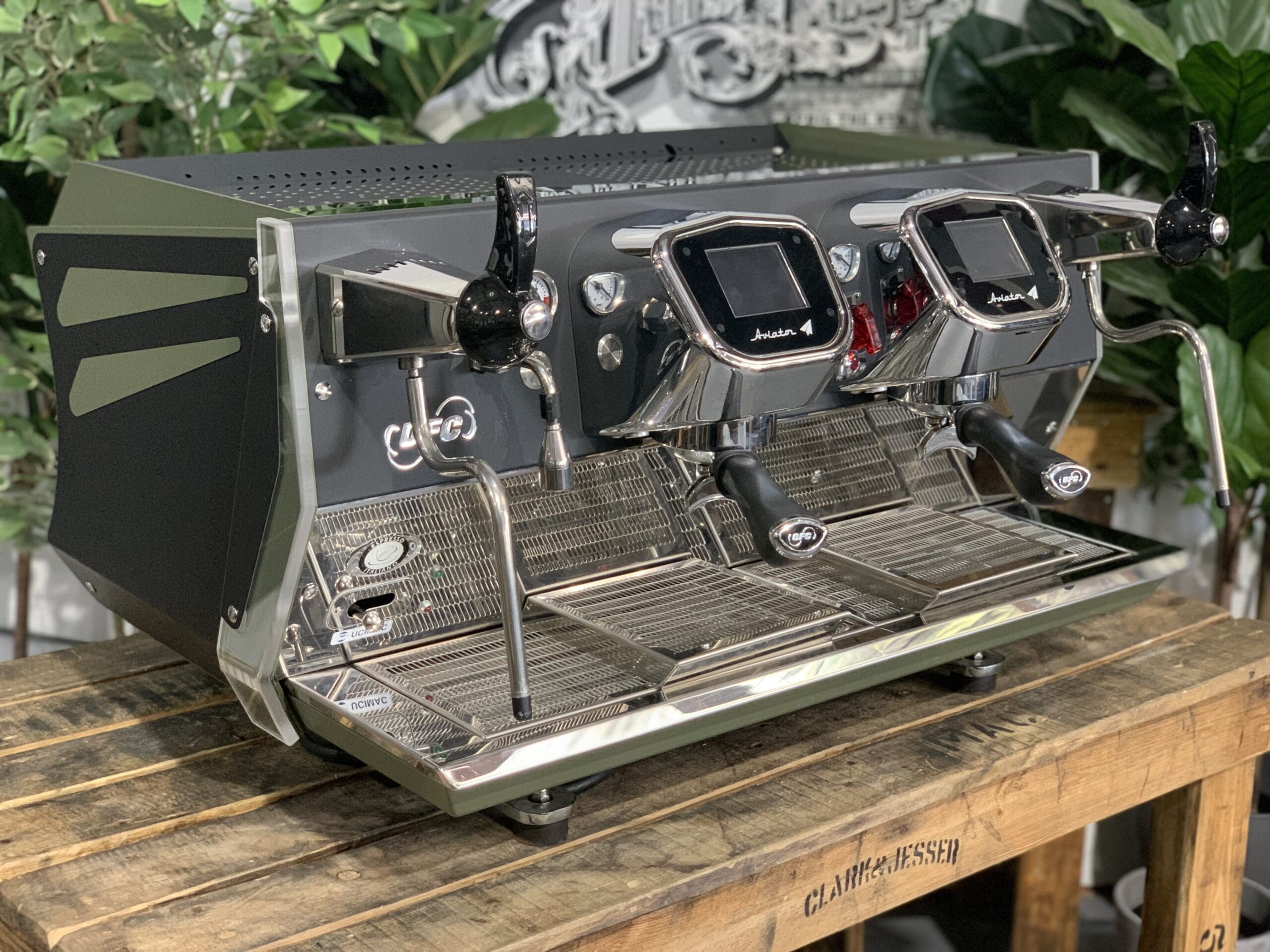 BFC Aviator 2 Group Dark Green & Black Espresso Coffee Machine