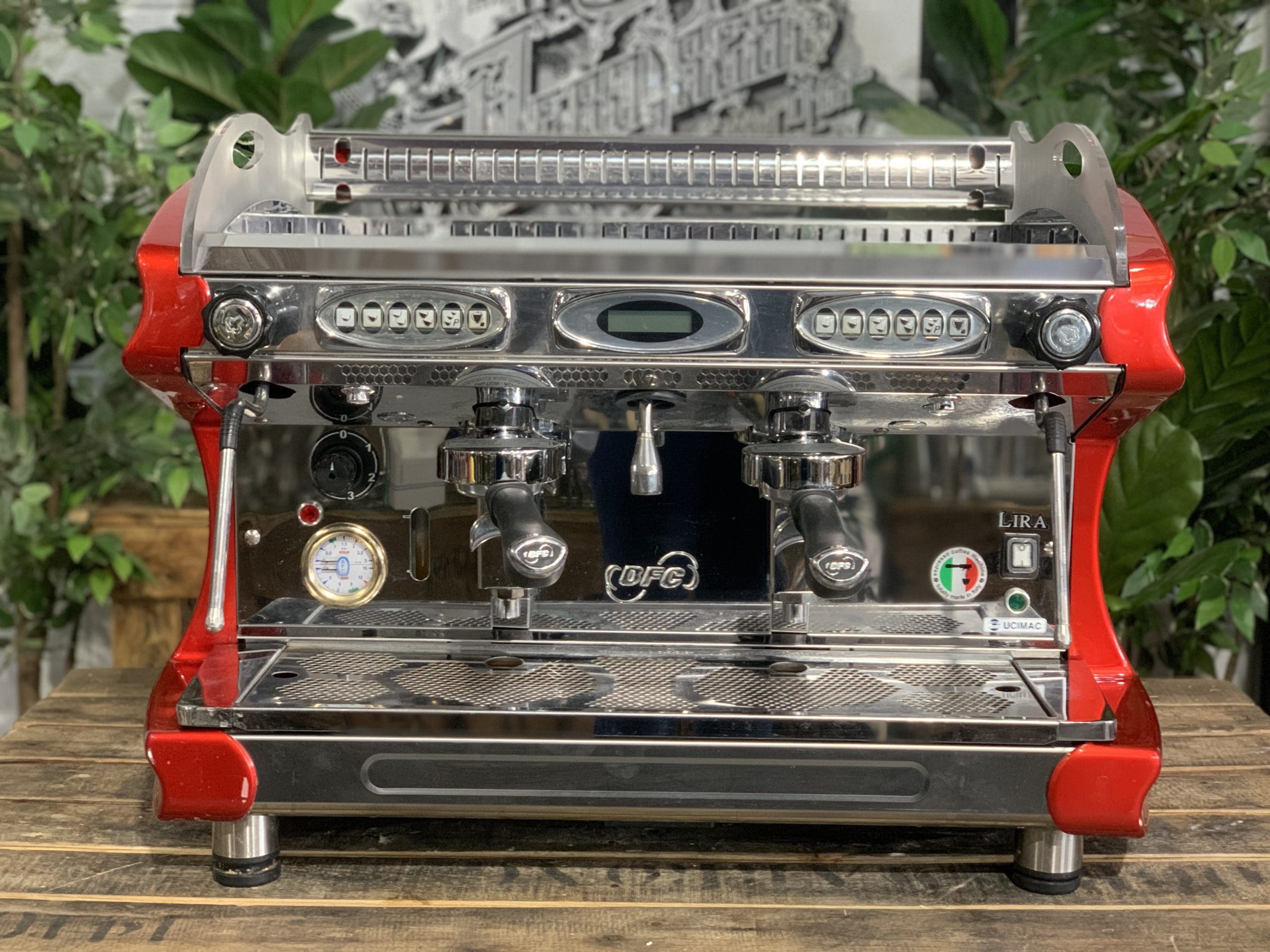 BFC Lira 2 Group Red Espresso Coffee Machine