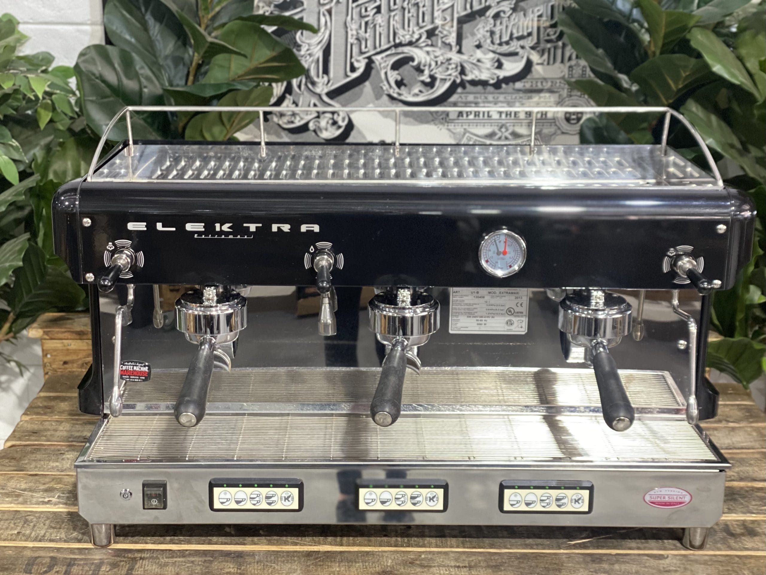 Elektra Maxi 3 Group Black Espresso Coffee Machine