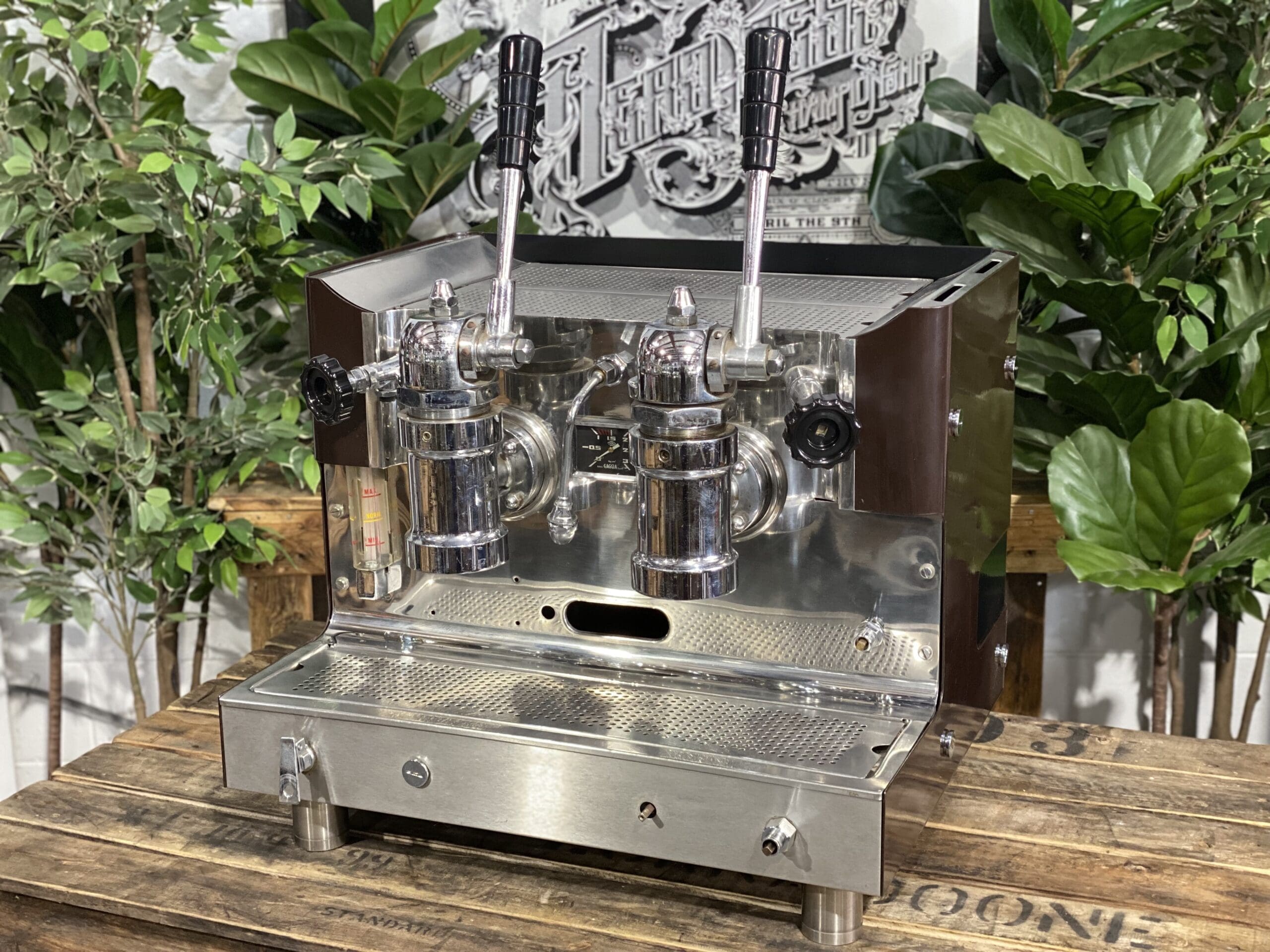 Gaggia Tell Lever 1979 2 Group Brown