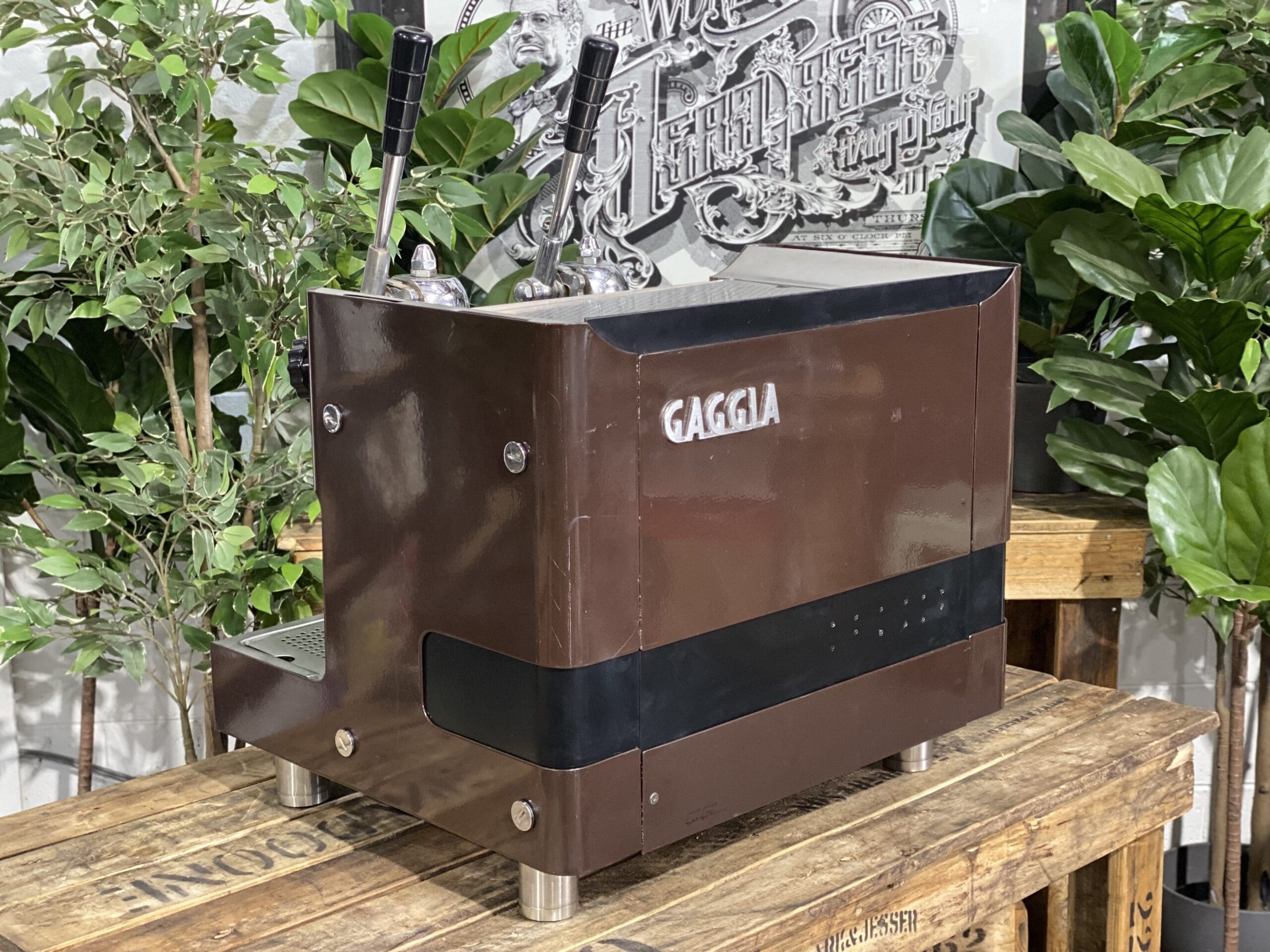 Gaggia Tell Lever 1979 2 Group Brown