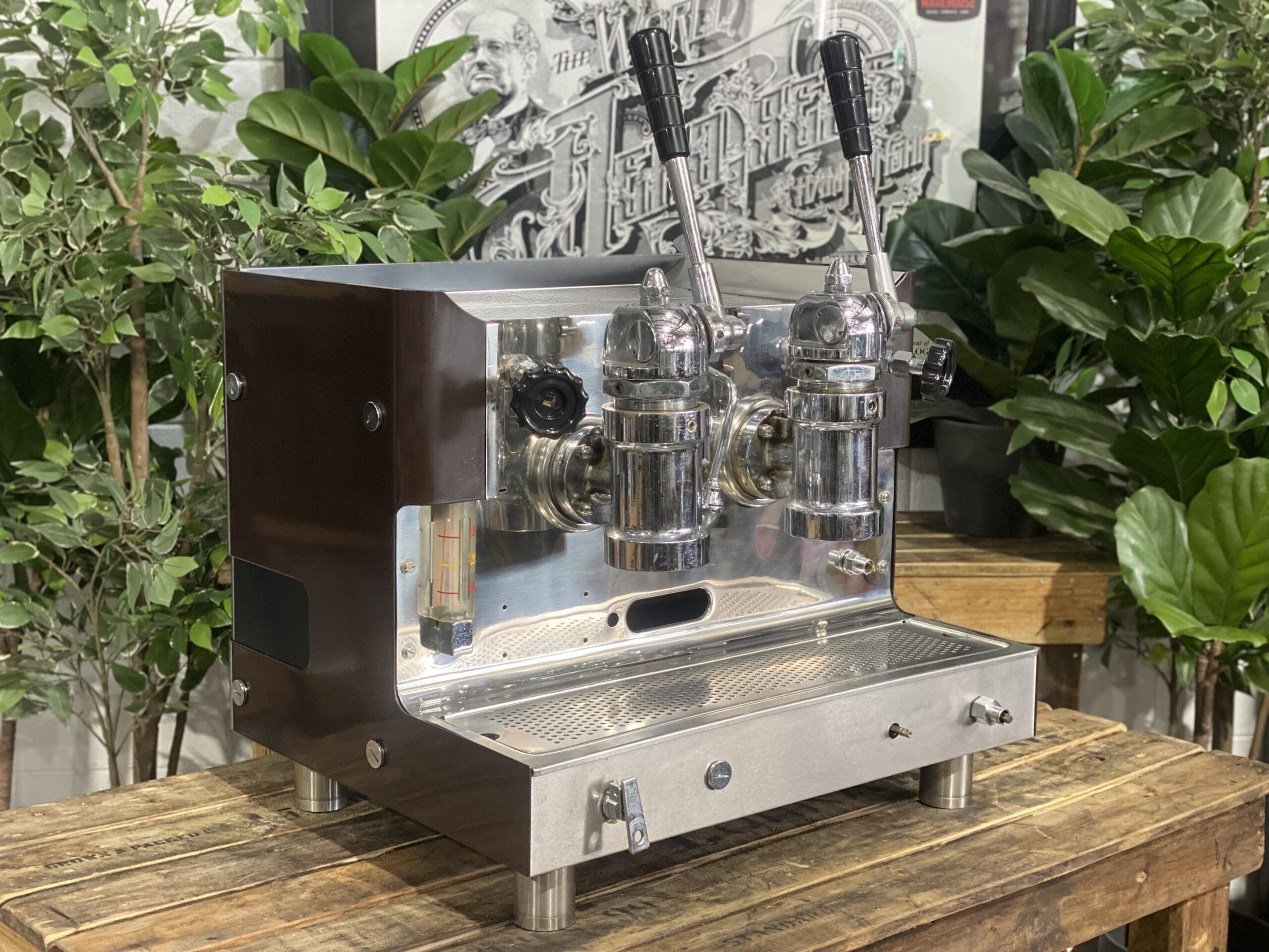 Gaggia Tell Lever 1979 2 Group Brown