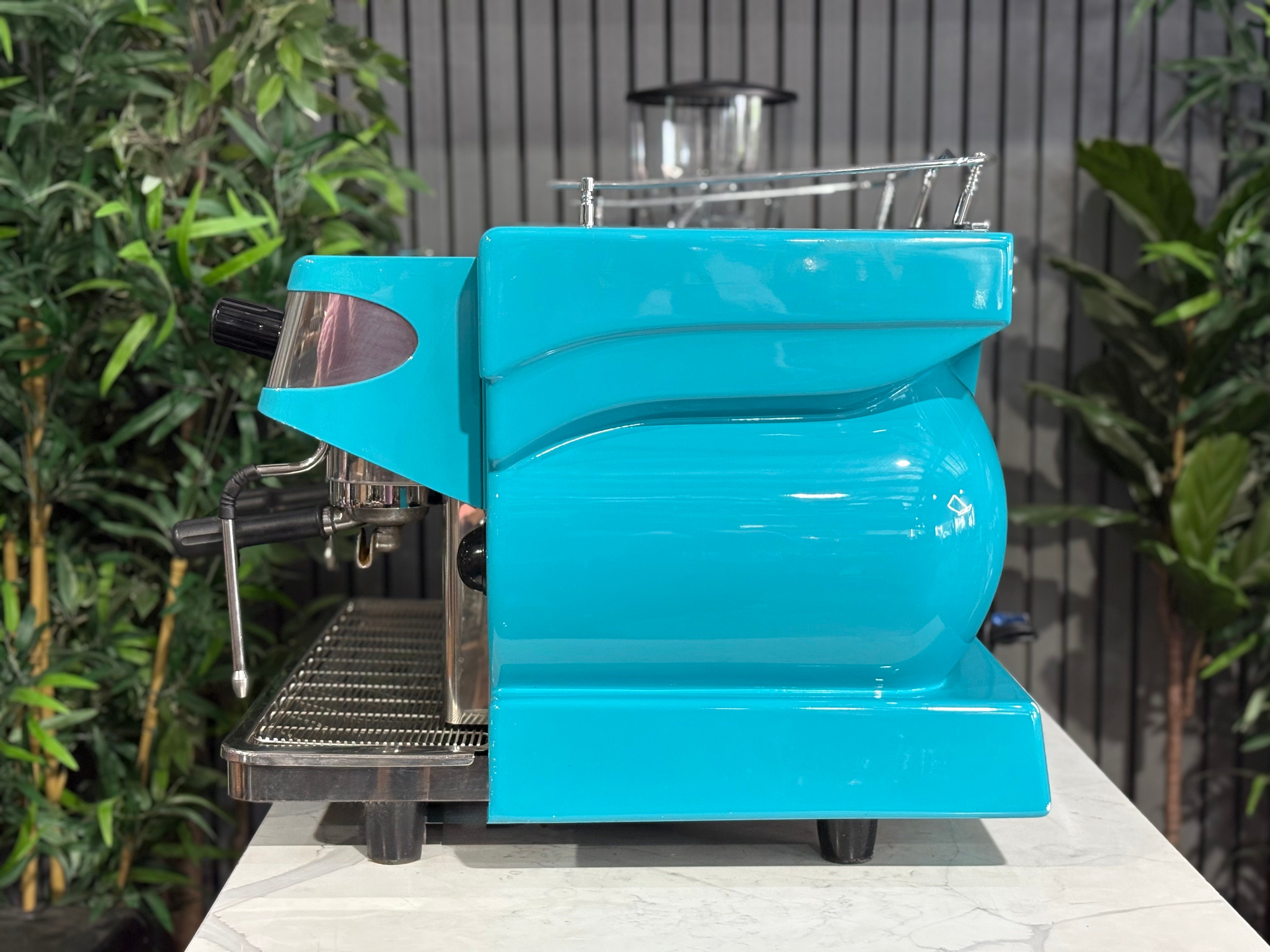Expobar Alfa Ruggero 2 Group Coffee Machine Teal & Fiorenzato F83 Electronic Grinder White - Used Package