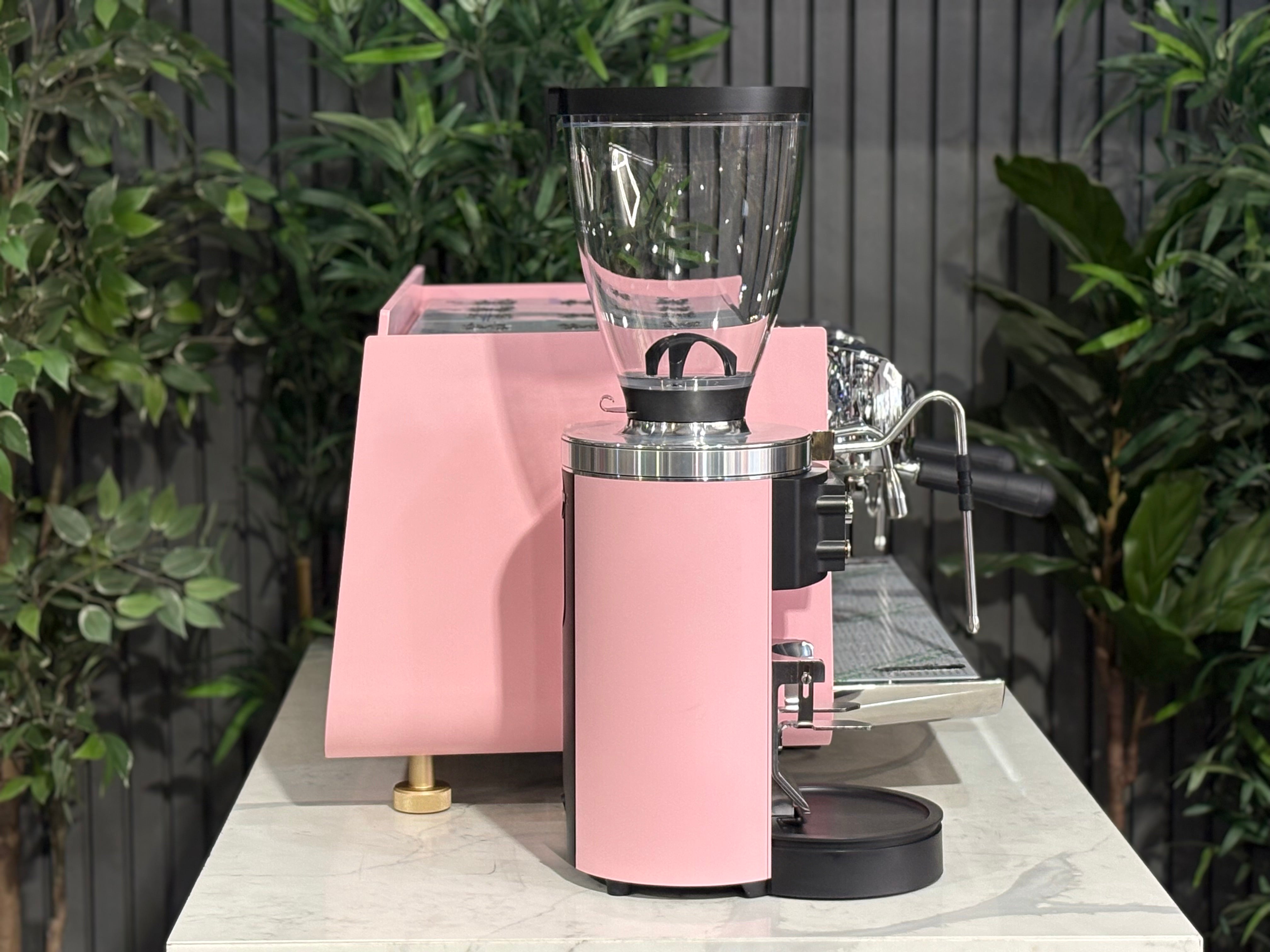 Victoria Arduino Eagle One 2 Group Coffee Machine Custom Pink & Gold with Mahlkönig E65 GBS Grinder