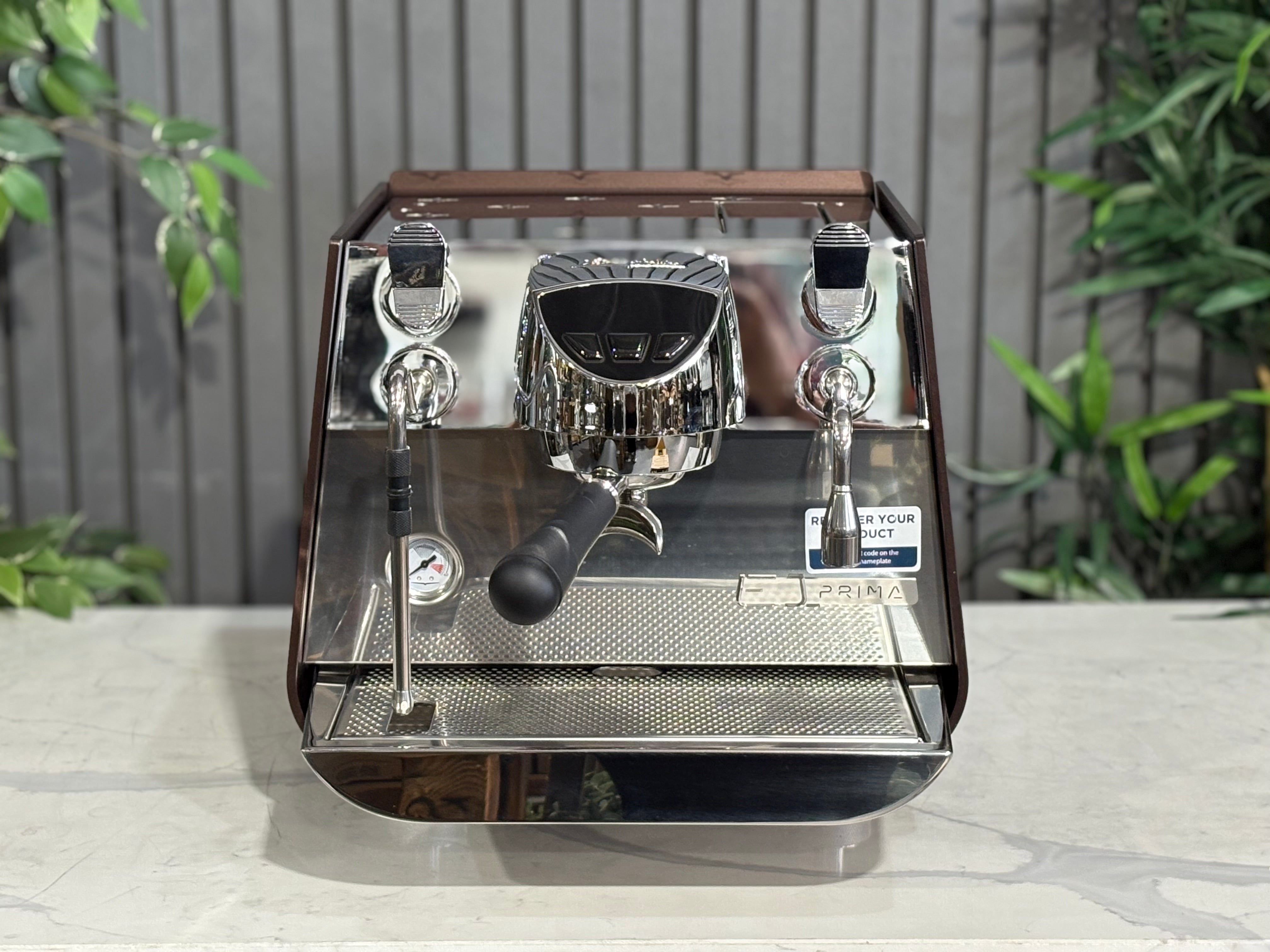 Victoria Arduino Eagle One Prima 1 Group Espresso Machine with a custom powder coat finish in burnished copper.