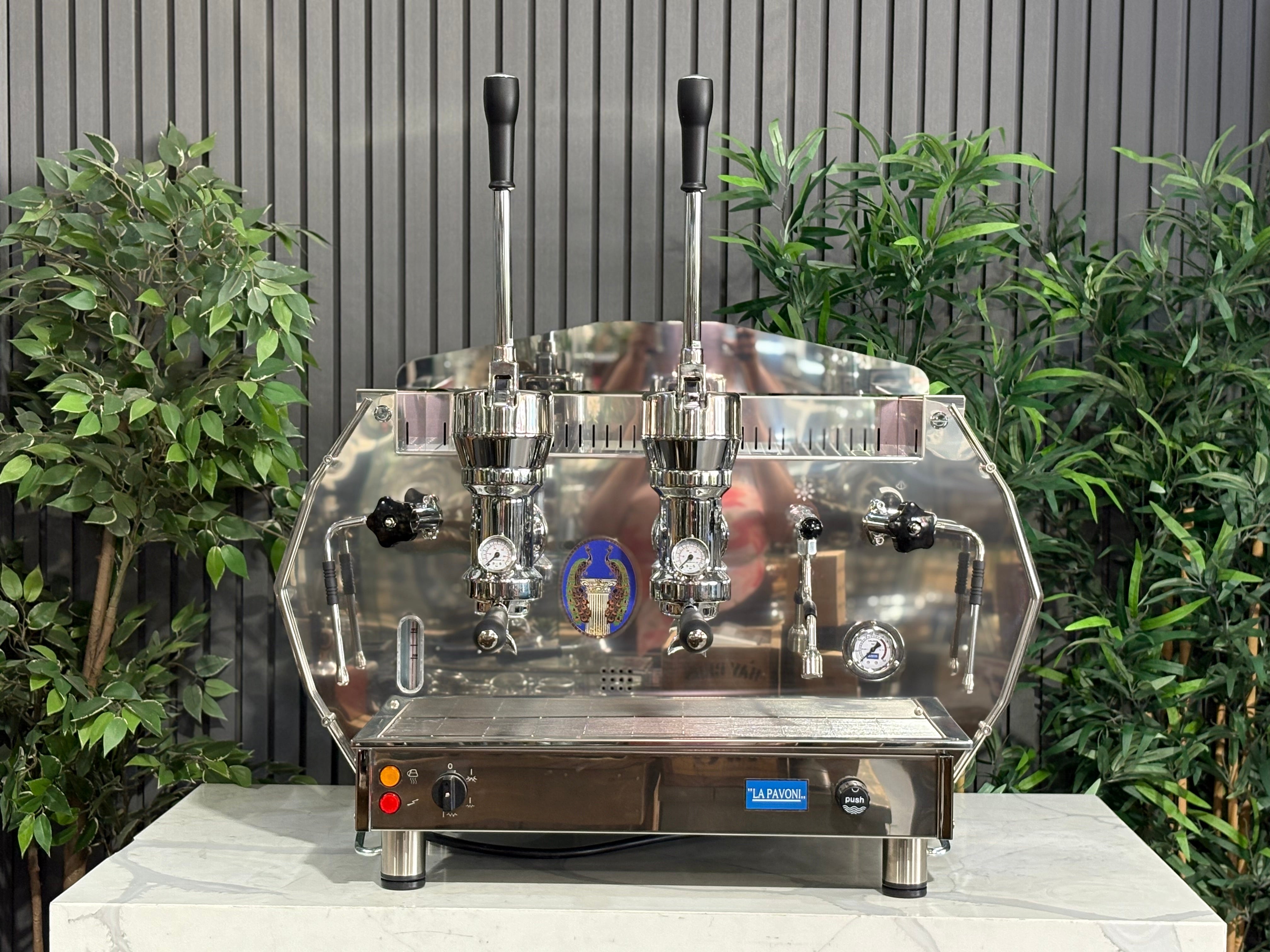 La Pavoni Diamante Lever 2 Group Coffee Machine Blue & Chrome - New