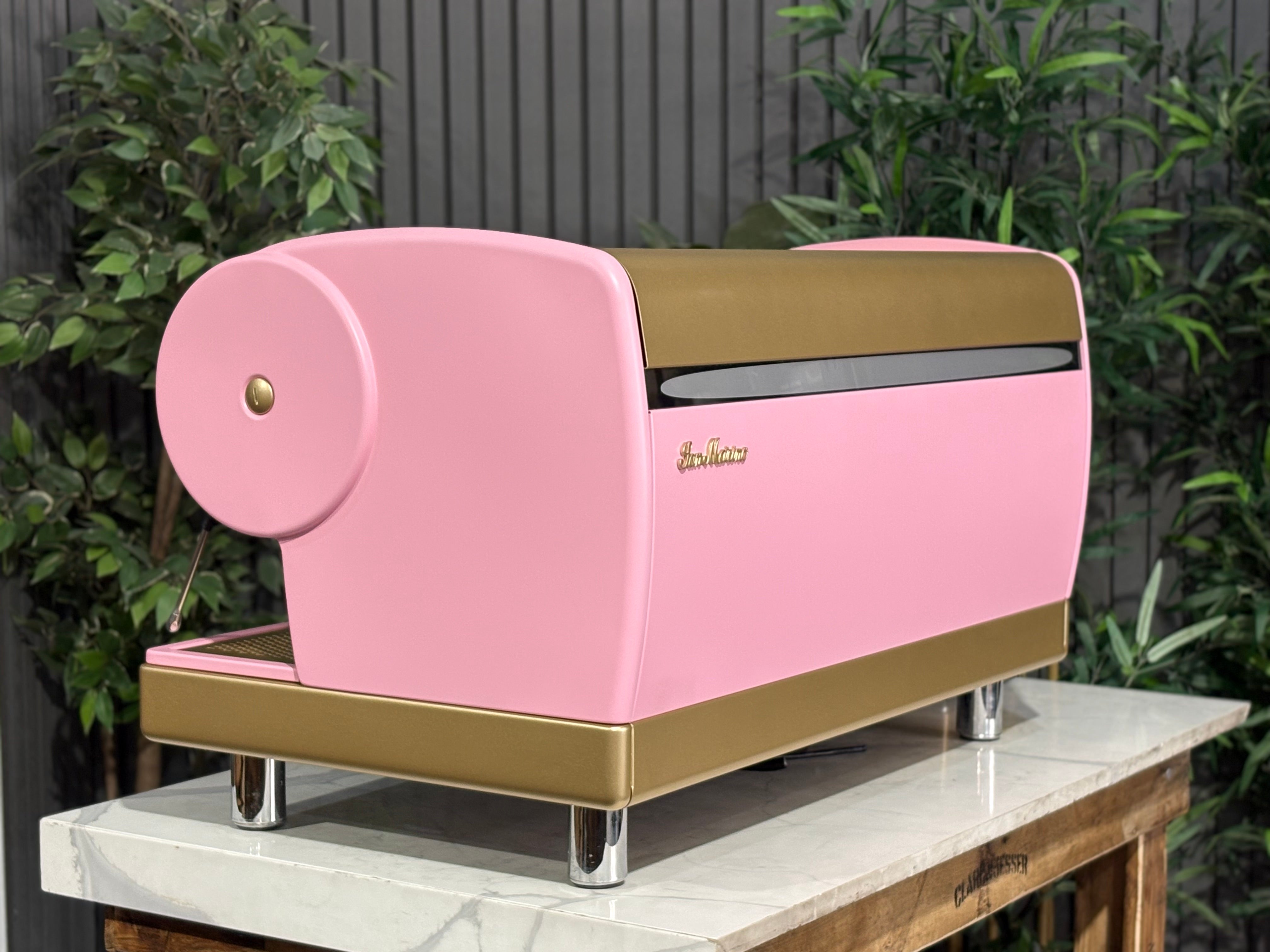 San Marino Lisa R 3 Group Coffee Machine Pink, Gold & Timber - Used