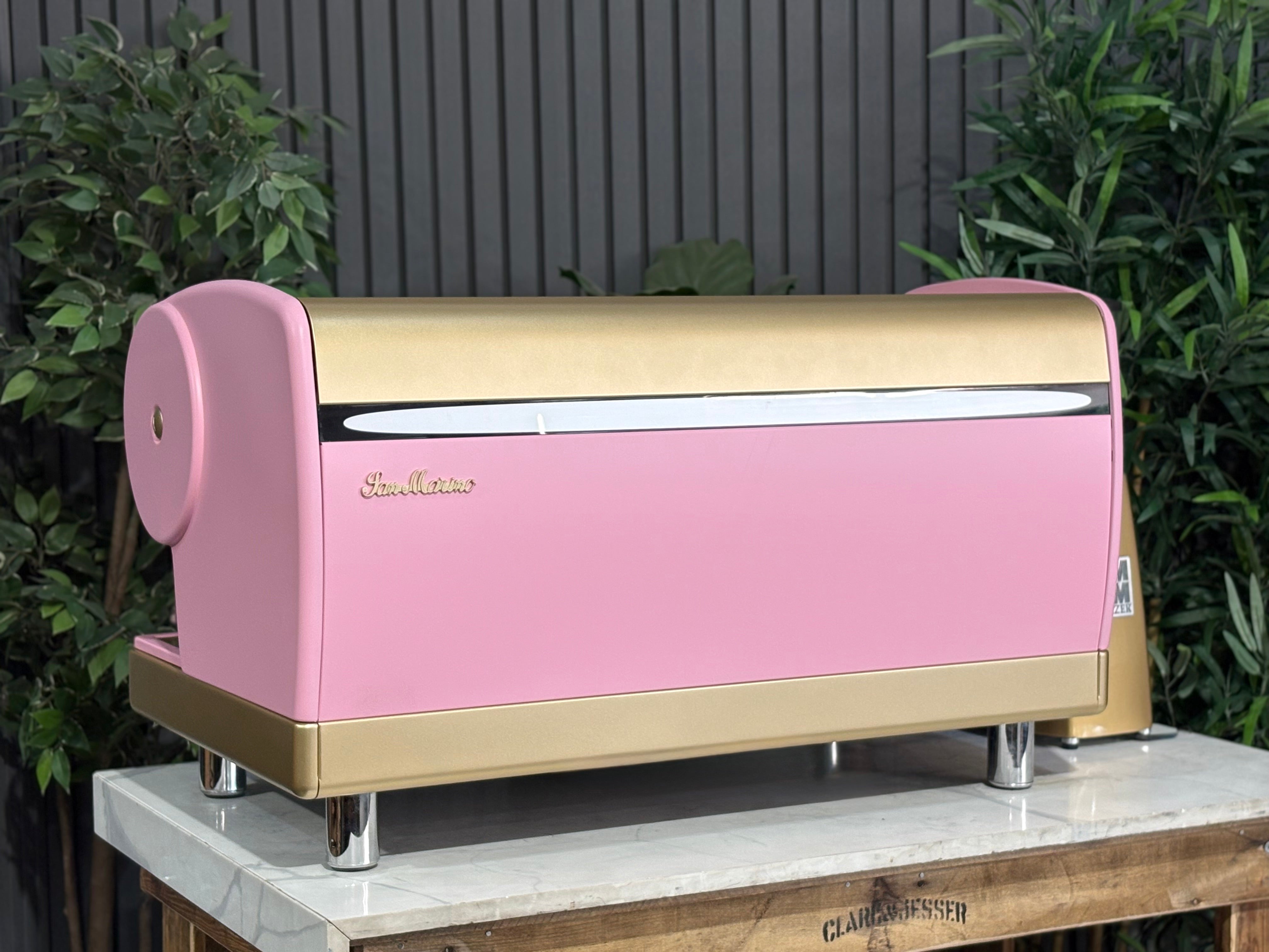 San Marino Lisa R 3 Group Coffee Machine Pink, Gold & Timber - Used