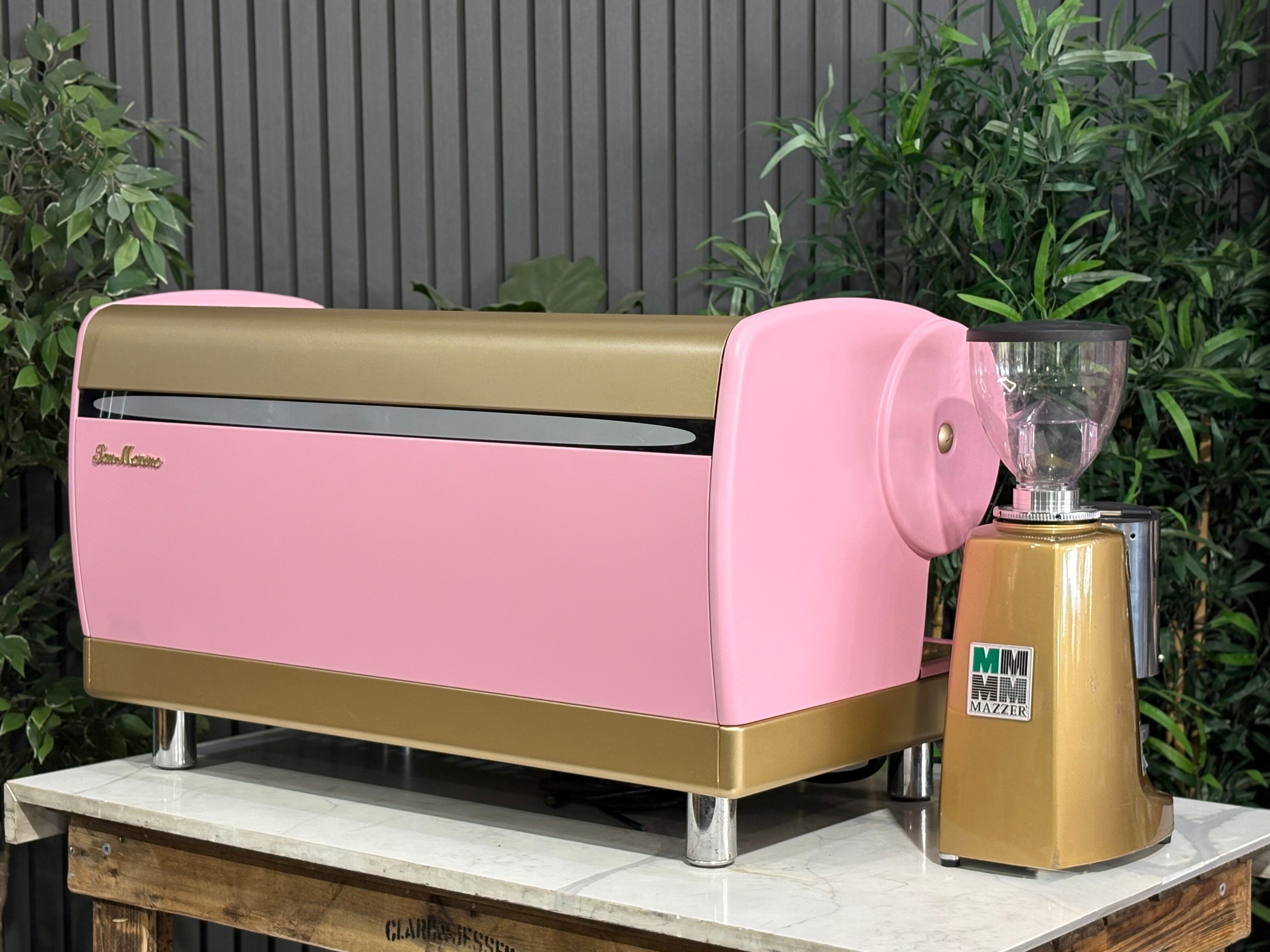 San Marino Lisa R 3 Group Coffee Machine Pink, Gold & Timber - Used